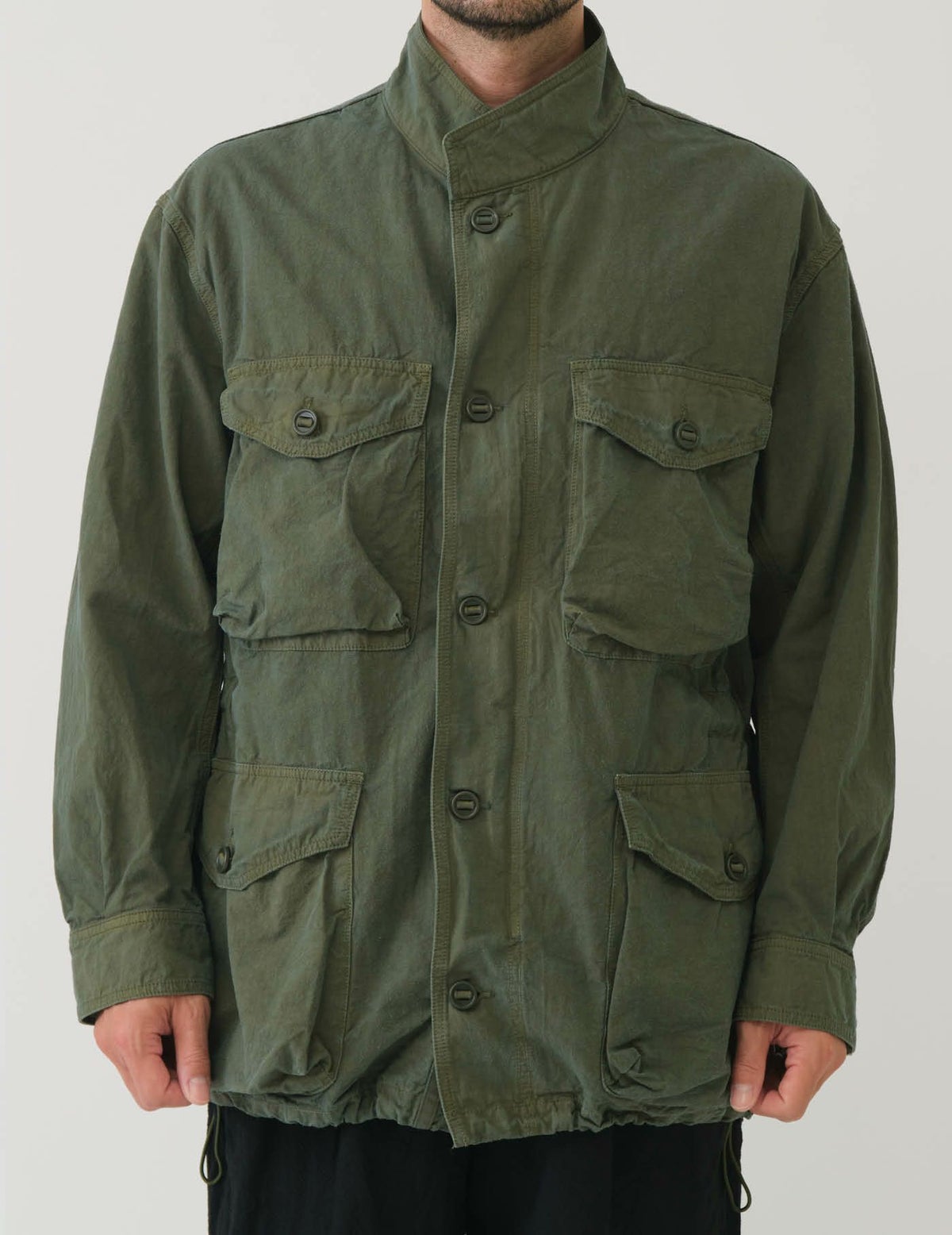 Sage de Cret High Density Cotton Hemp M-65 Jacket: Olive