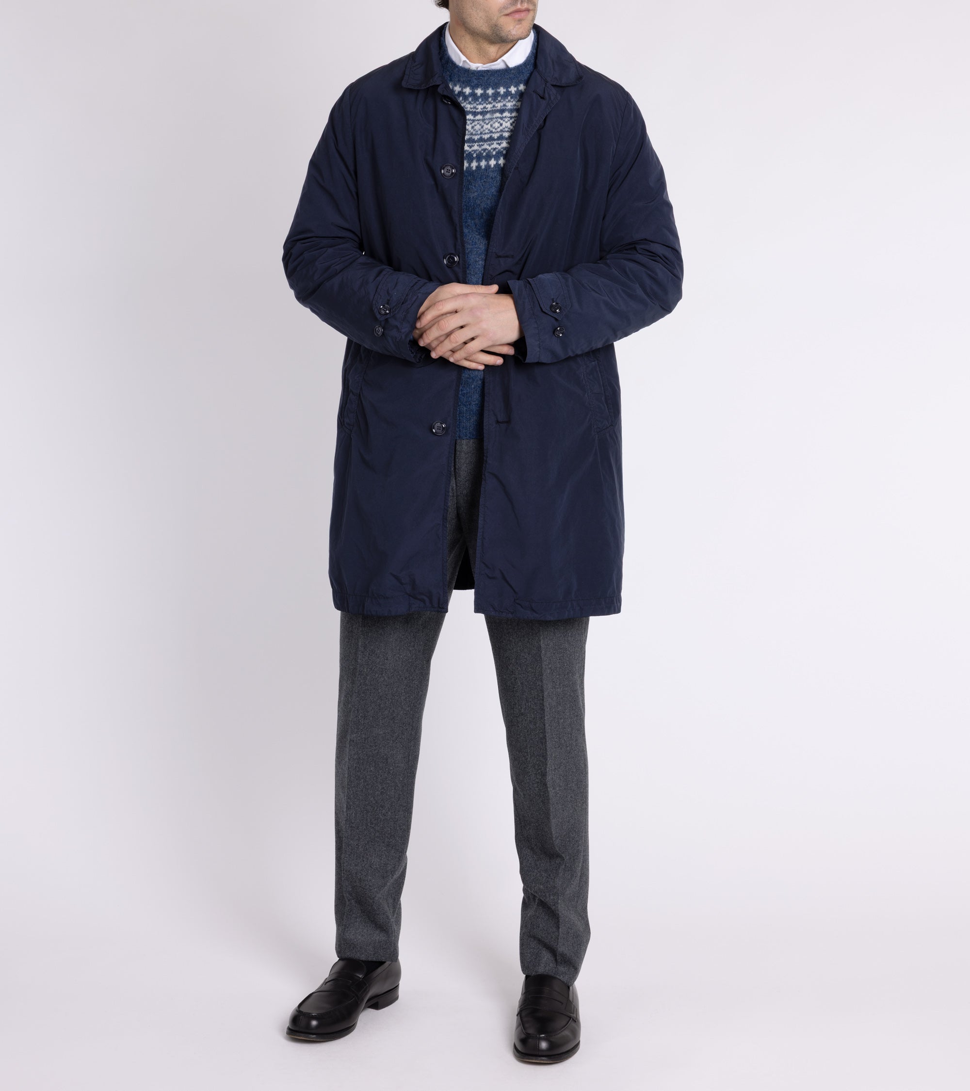 Aspesi Lemon Padded Raincoat: Navy