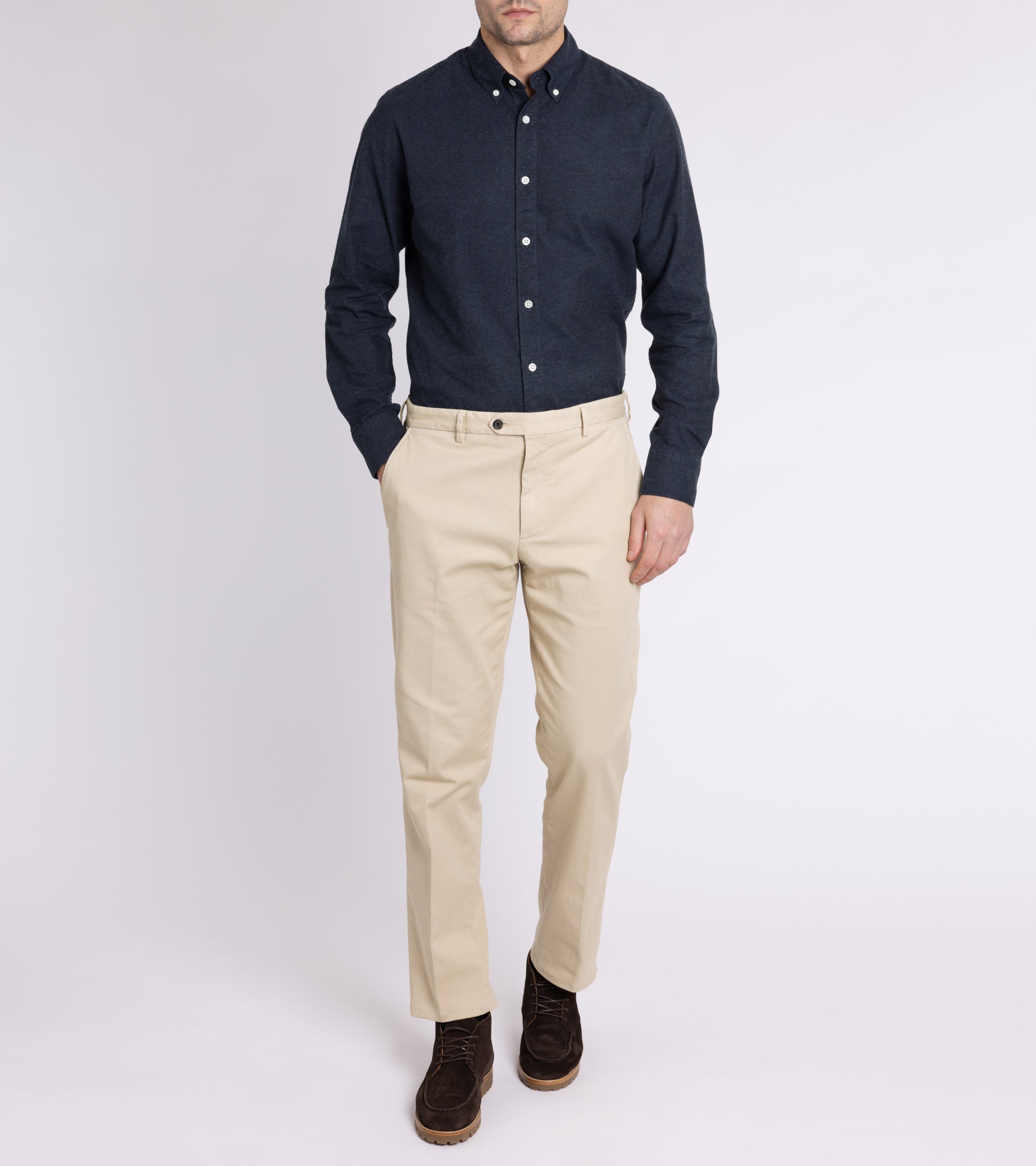 Trunk Eldon Cotton Flannel Shirt: Navy