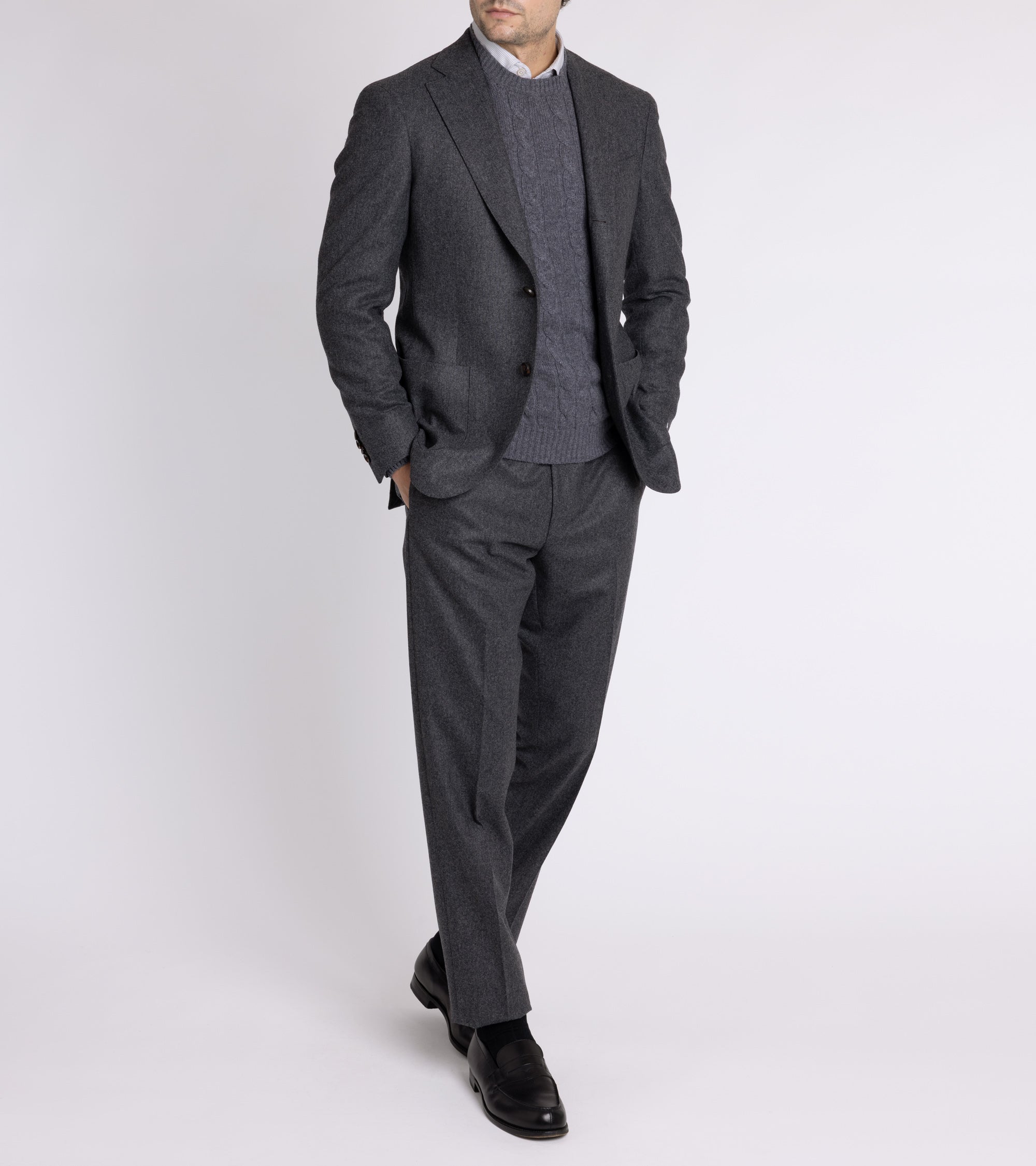 Trunk Walbrook Wool Flannel Suit Jacket: Grey