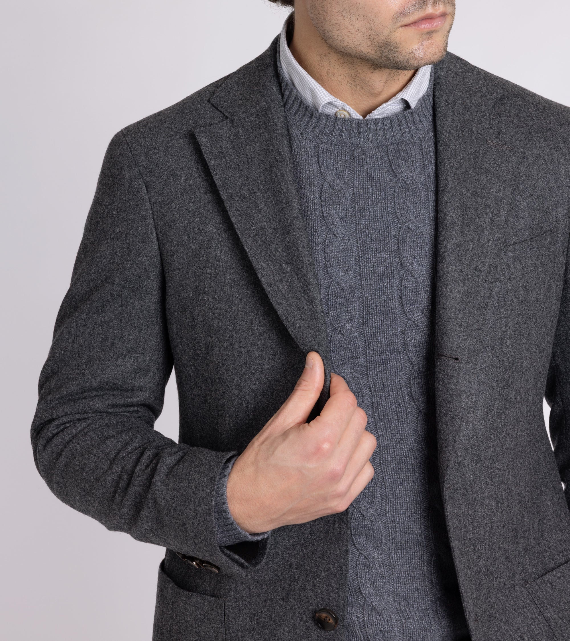 Trunk Walbrook Wool Flannel Suit Jacket: Grey