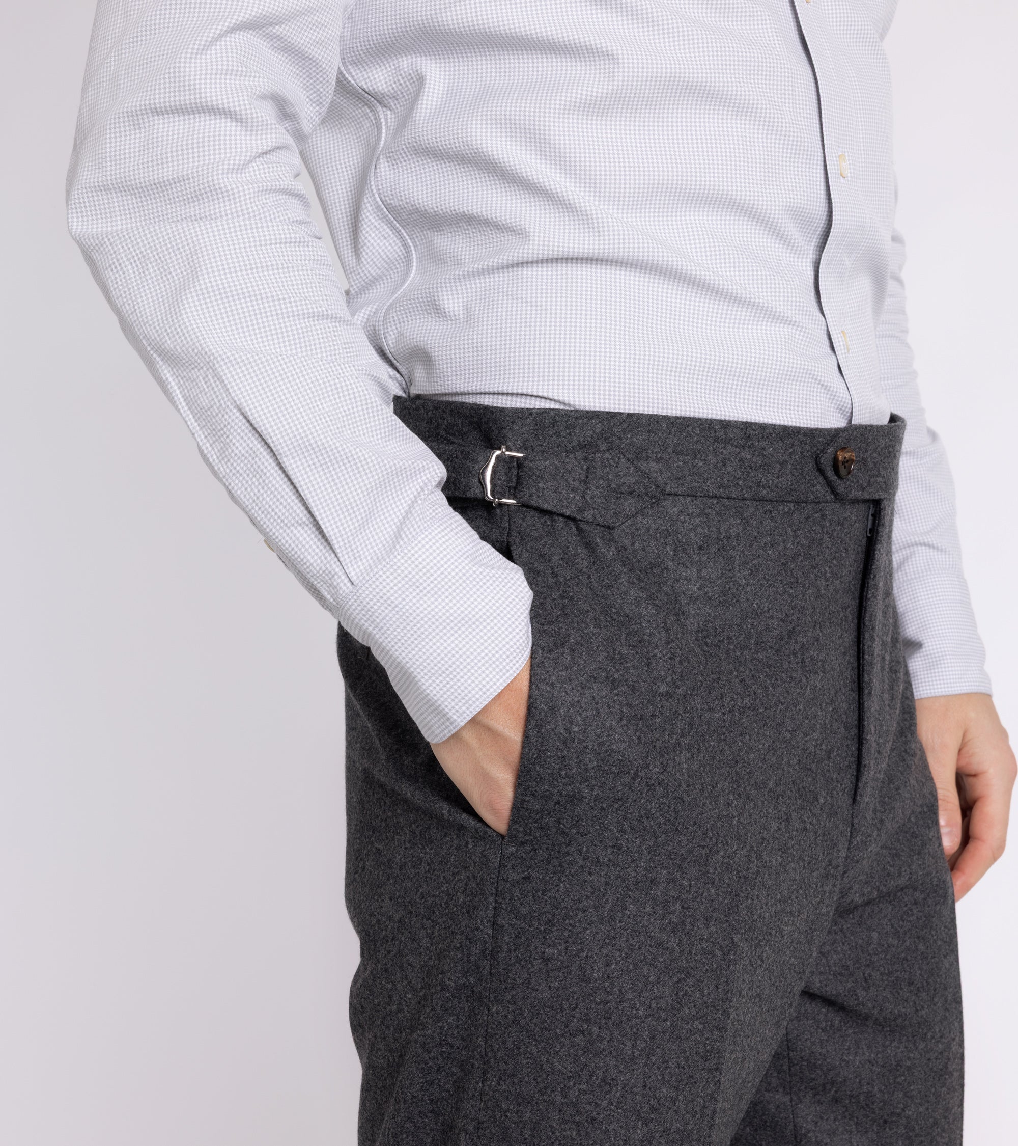 Trunk Walbrook Wool Flannel Suit Trousers: Grey