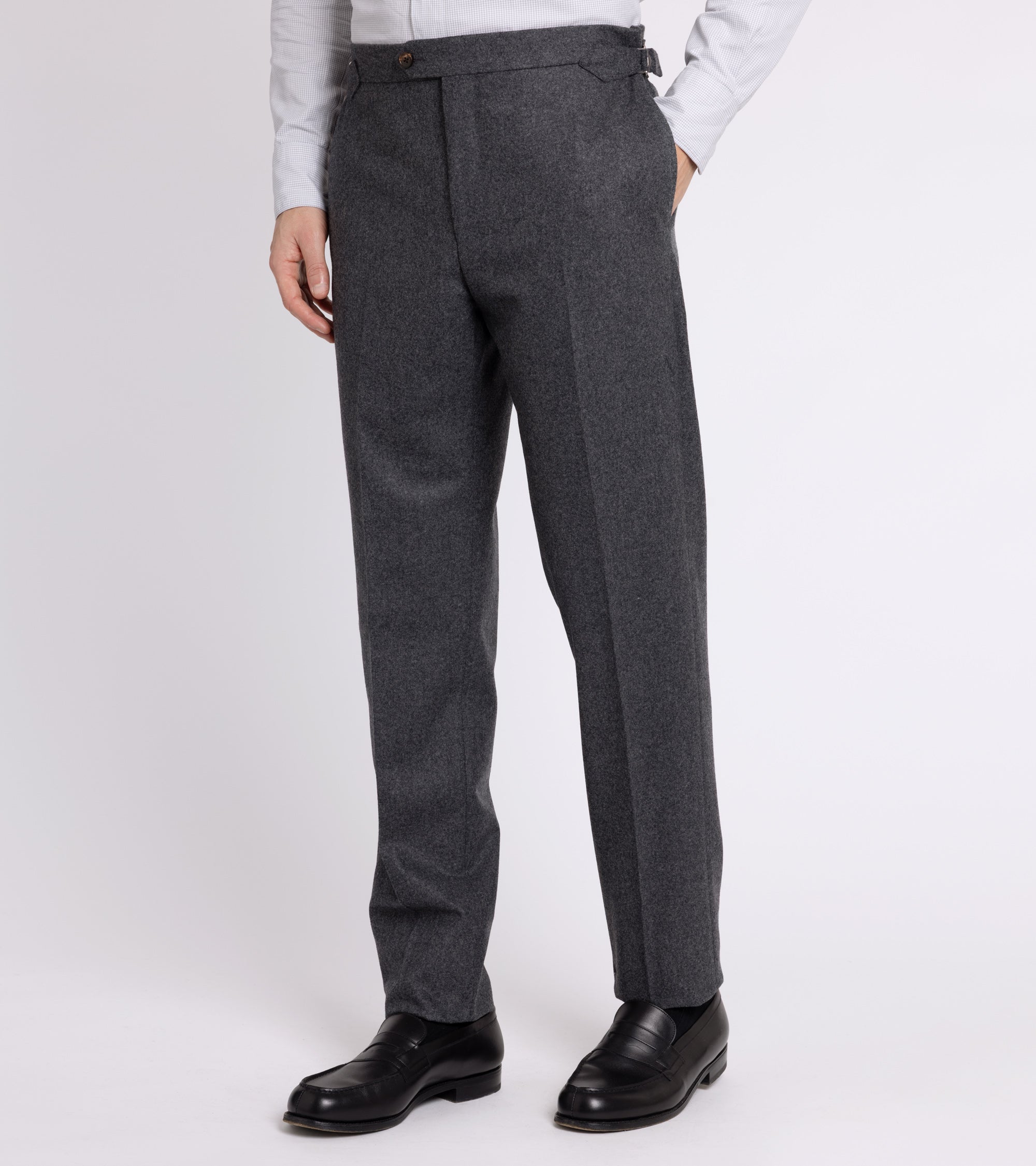 Trunk Walbrook Wool Flannel Suit Trousers: Grey