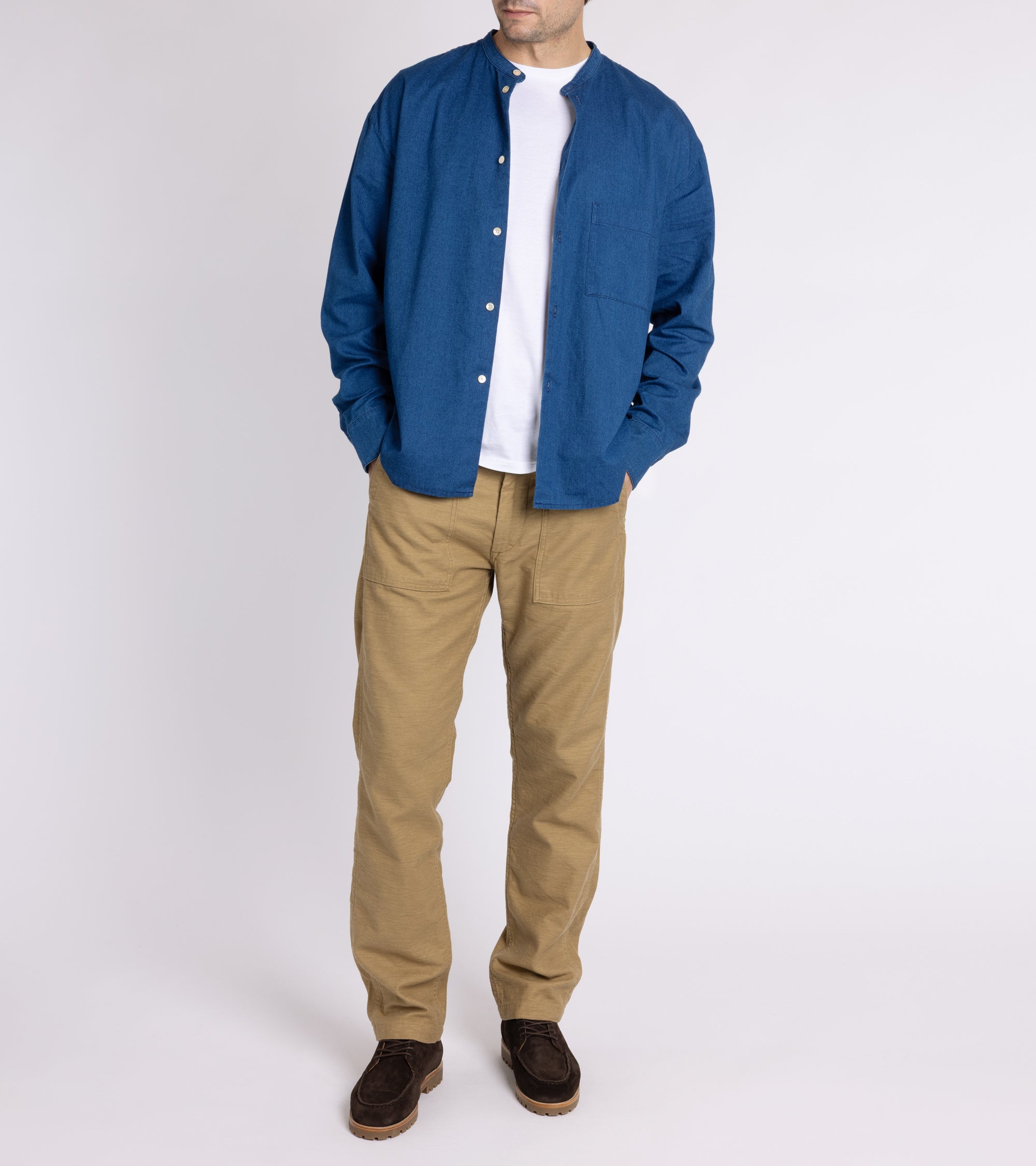 A Kind of Guise Seifur Cotton Shirt: Soft Indigo