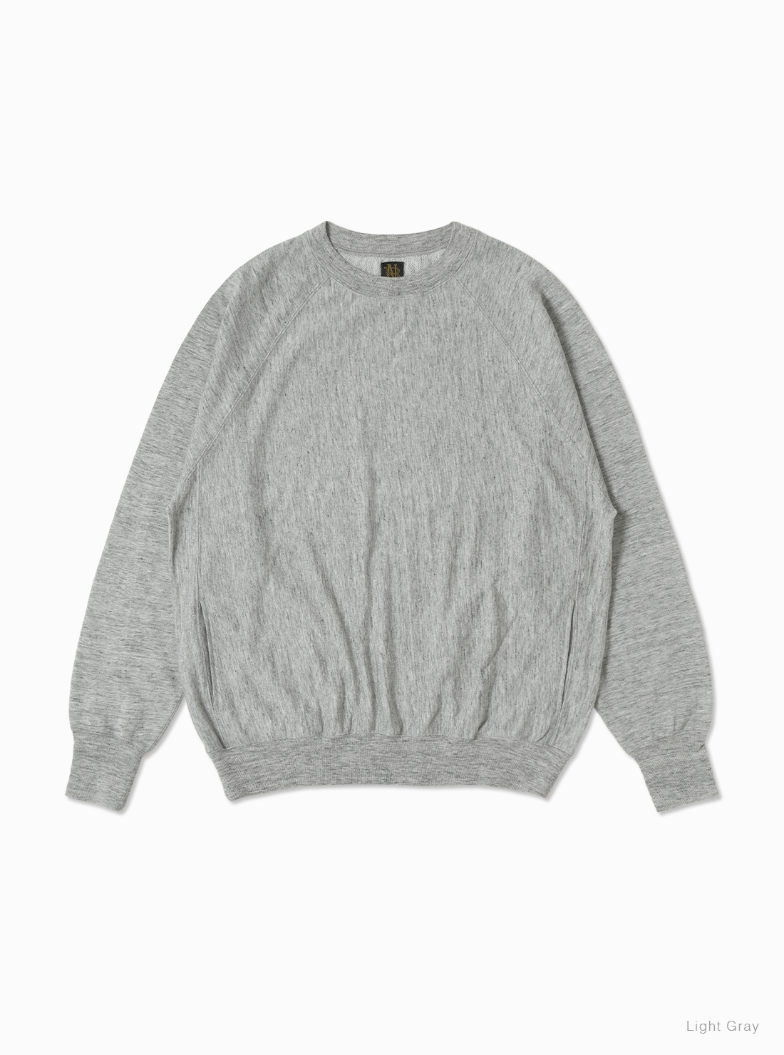 Batoner Belgian Linen Urake Crew Neck Sweater: Grey