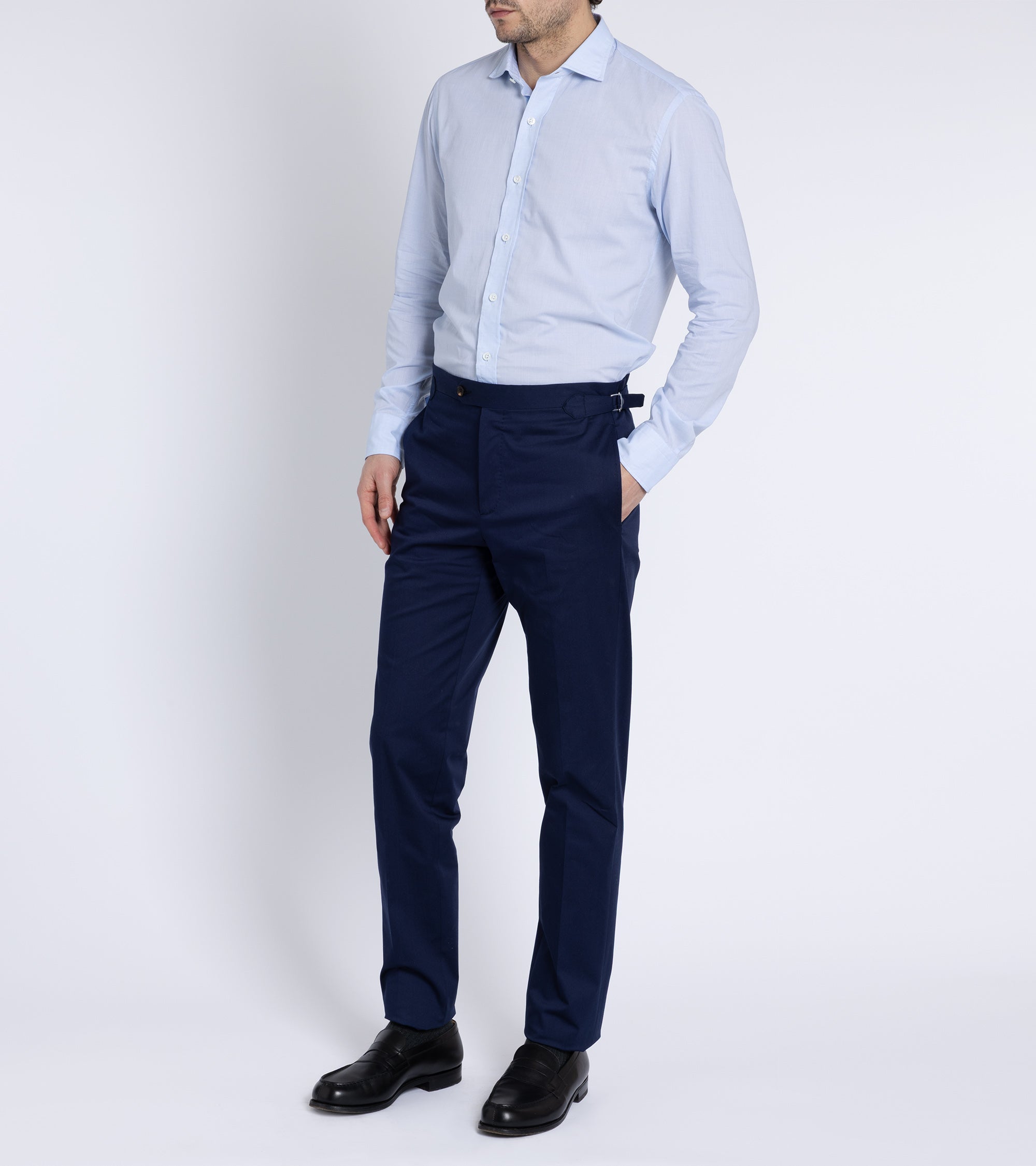 Salvatore Piccolo Cotton Fil a Fil Shirt: Pale Blue