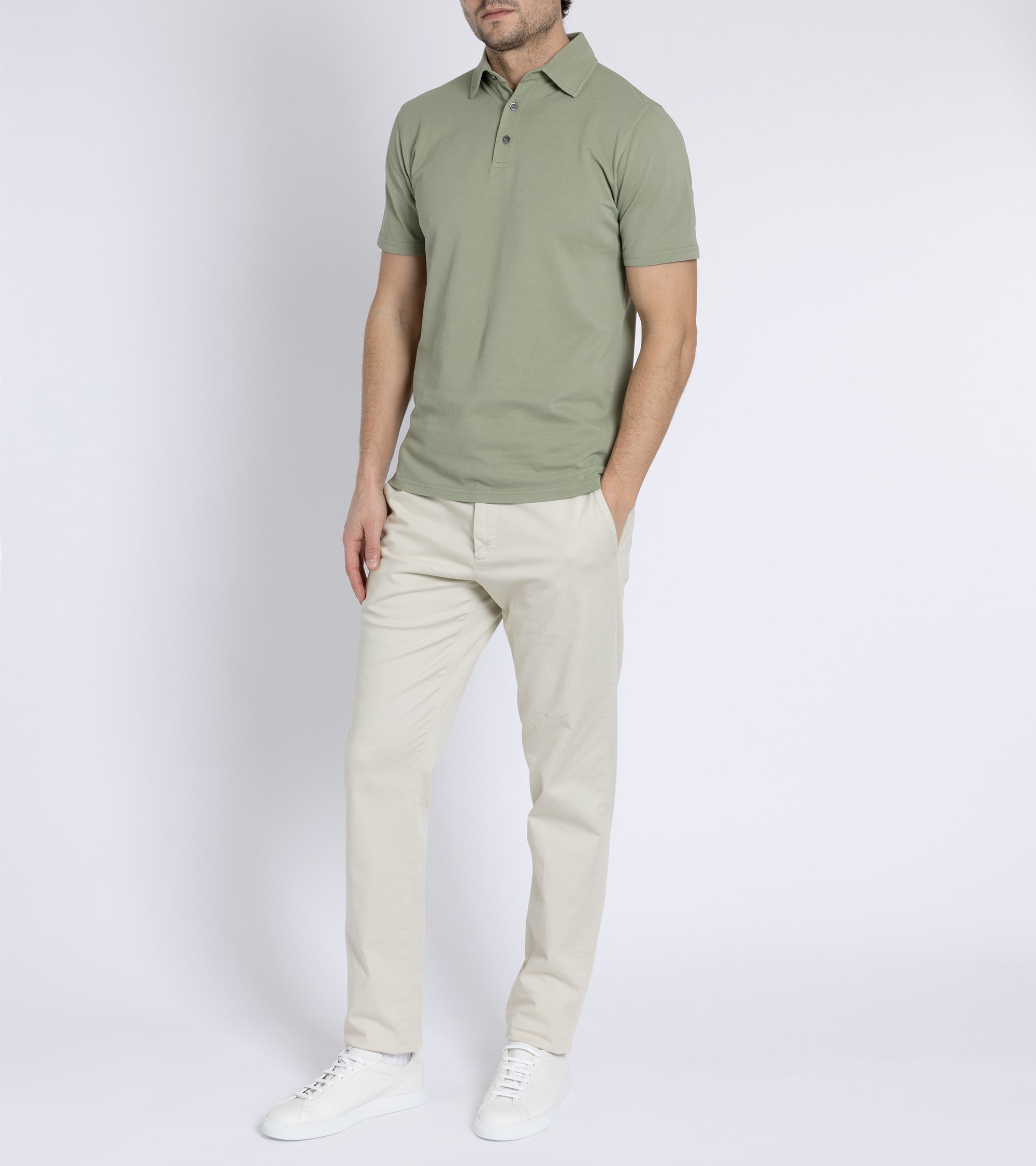 Trunk Moxon Short Sleeve Polo Shirt: Green Tea