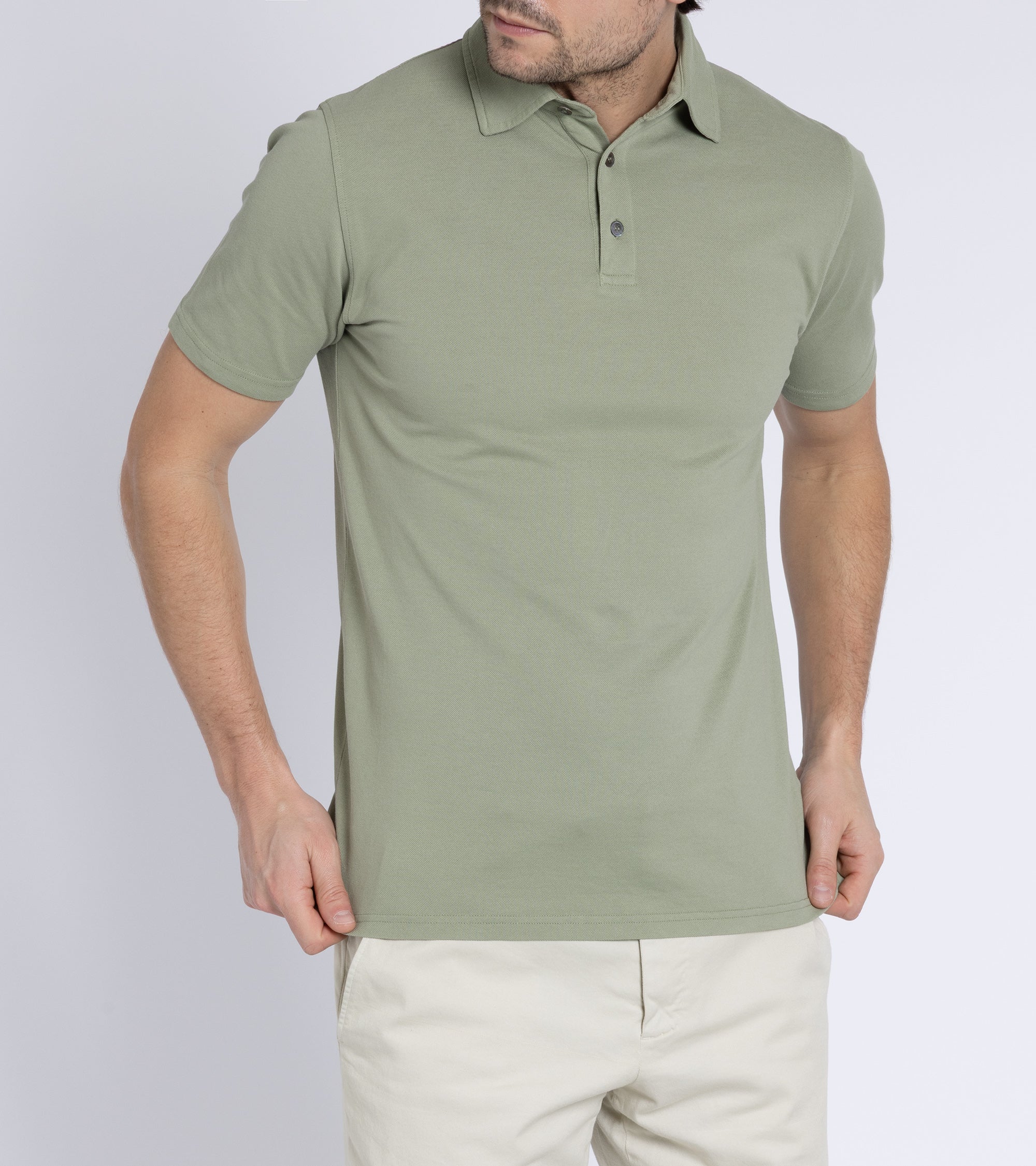 Trunk Moxon Short Sleeve Polo Shirt: Green Tea