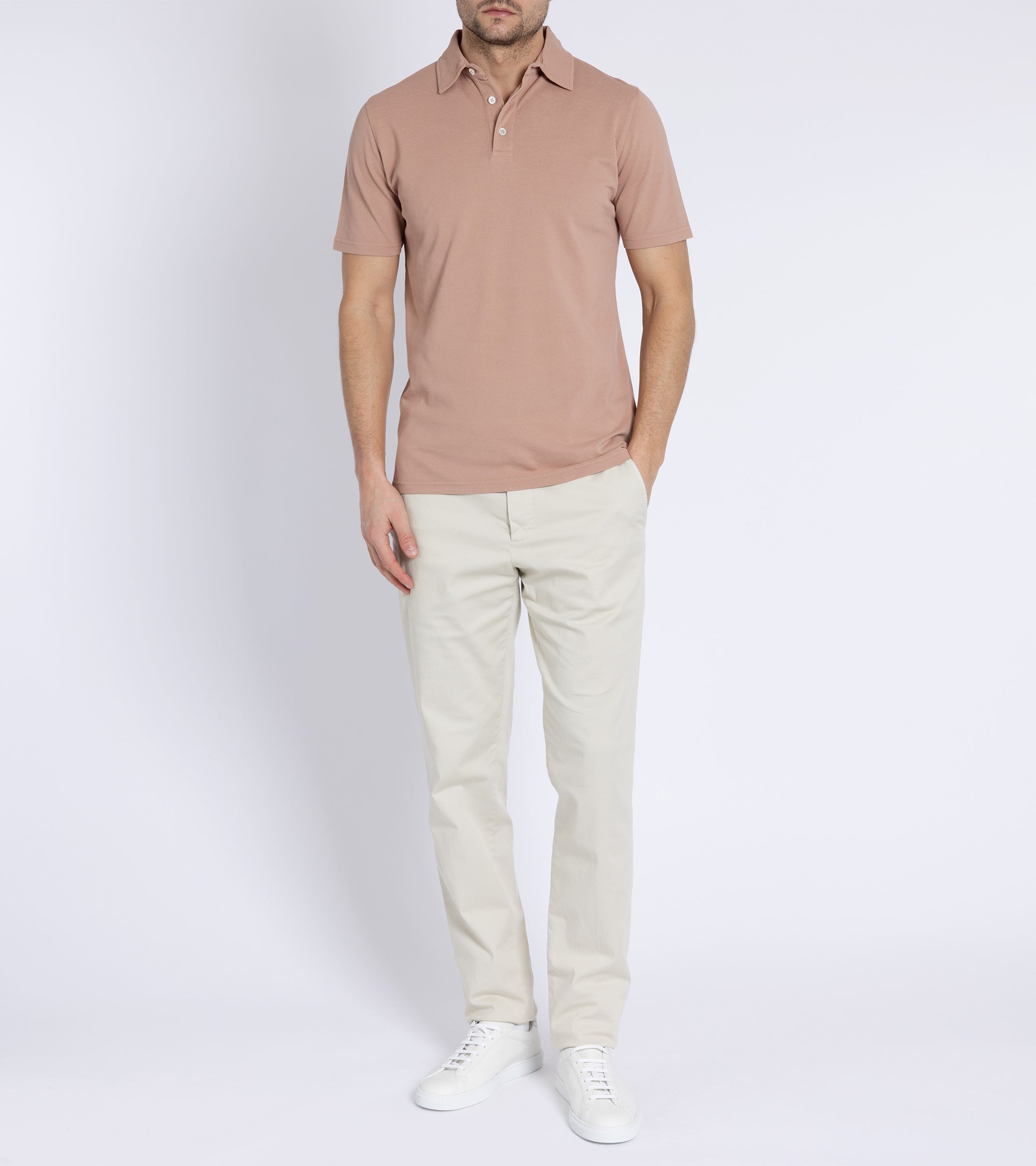Trunk Moxon Short Sleeve Polo Shirt: Dusty Pink