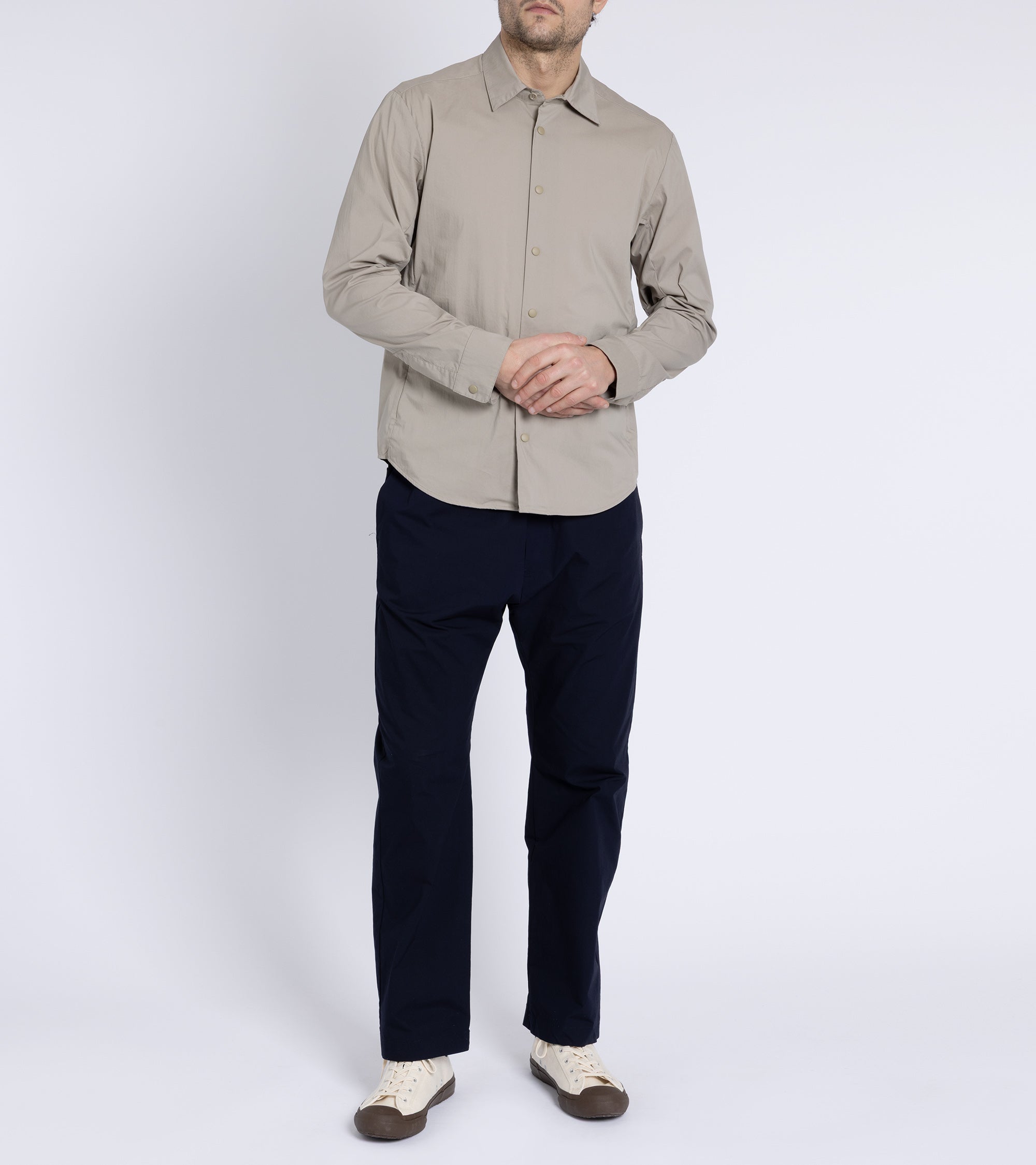 Aspesi Cotton Poplin Overshirt: Beige