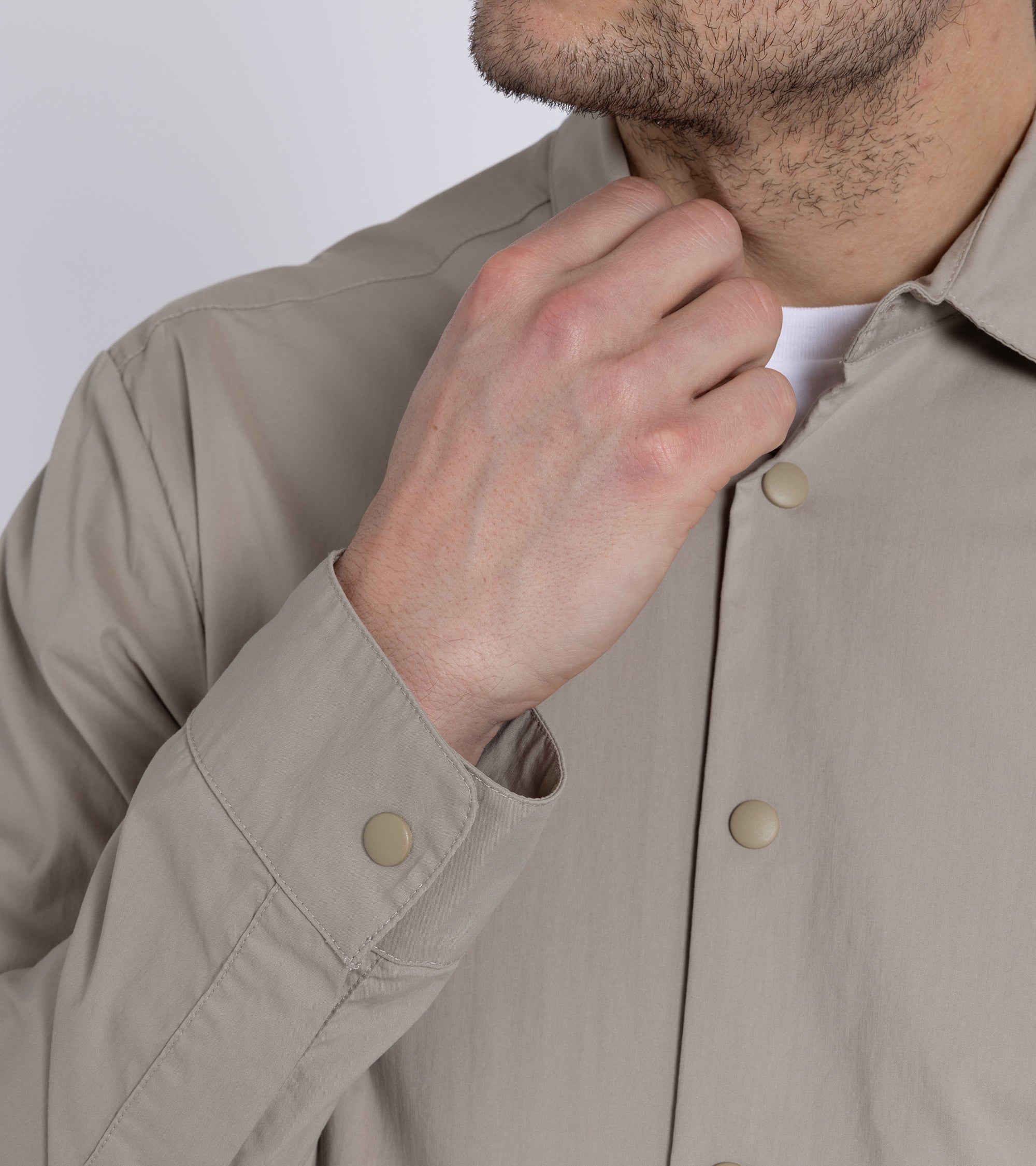 Aspesi Cotton Poplin Overshirt: Beige
