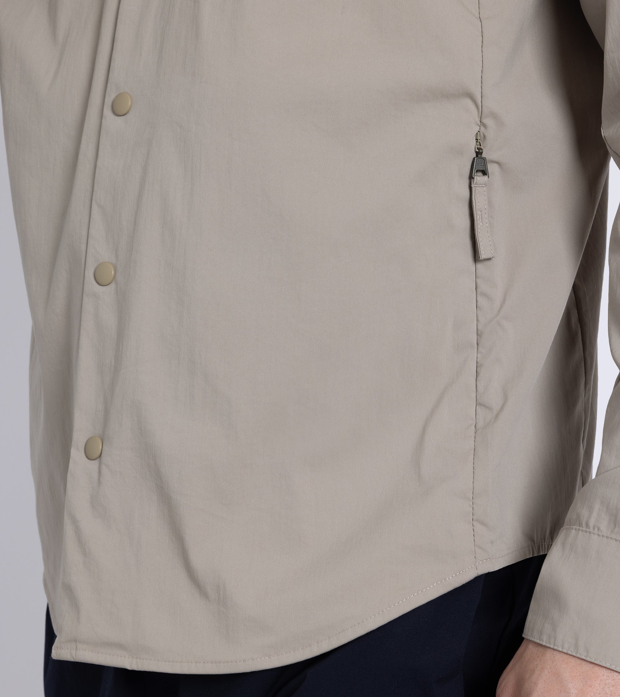 Aspesi Cotton Poplin Overshirt: Beige