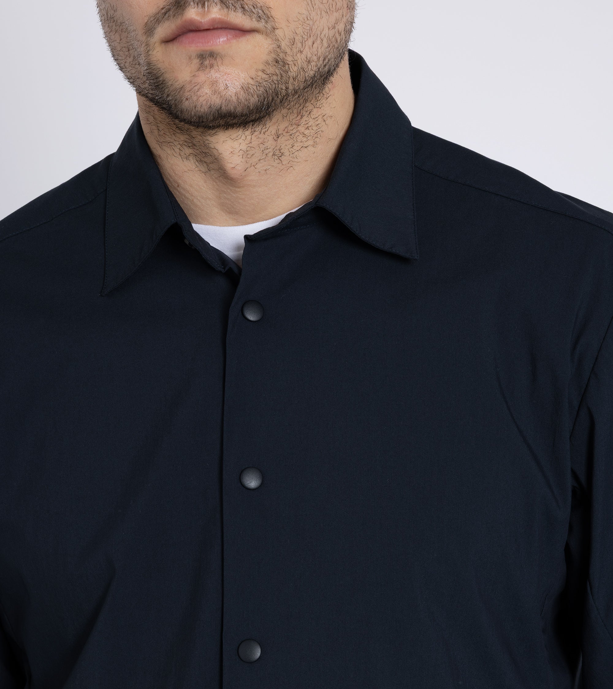 Aspesi Cotton Poplin Overshirt: Navy