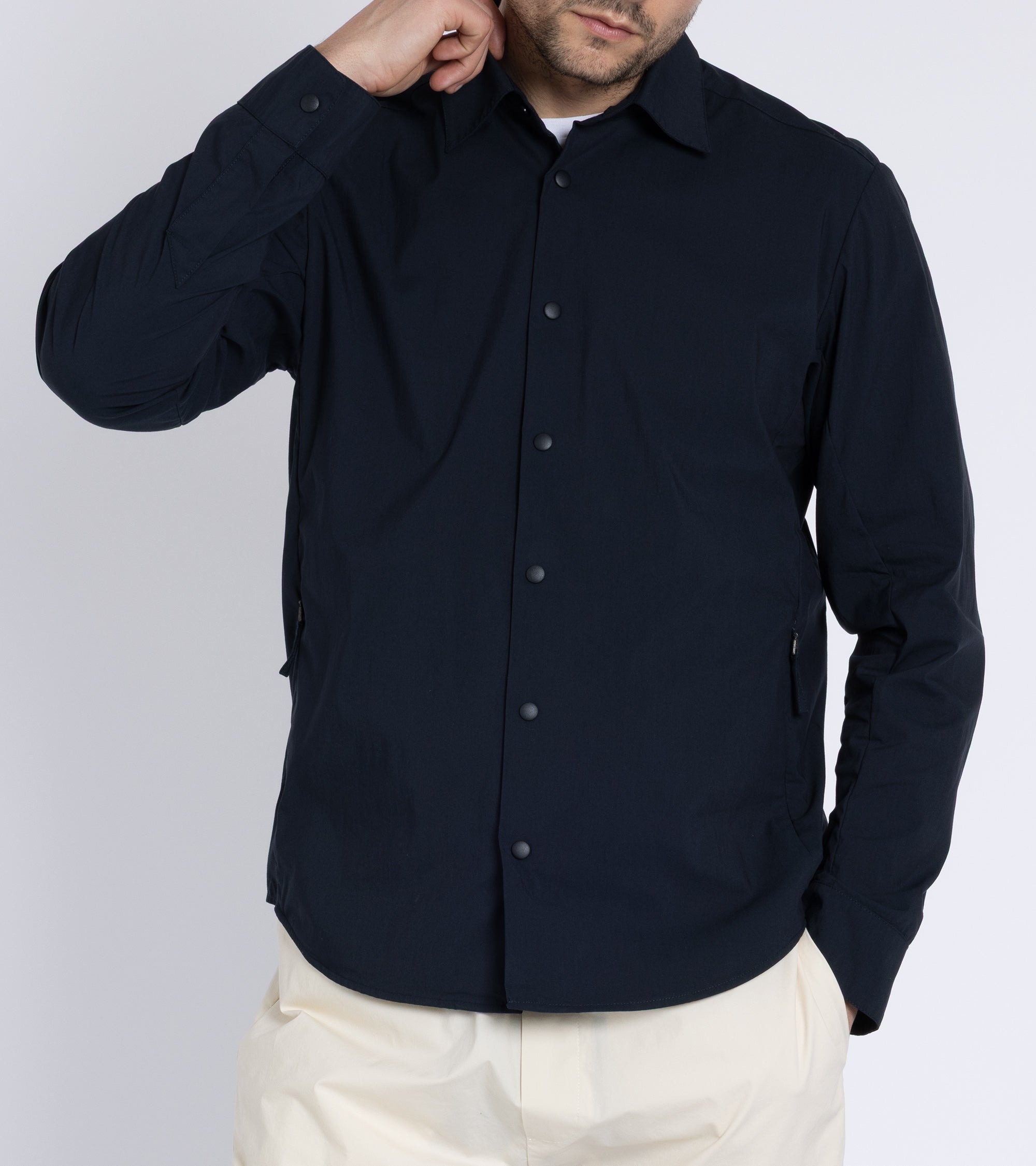 Aspesi Cotton Poplin Overshirt: Navy