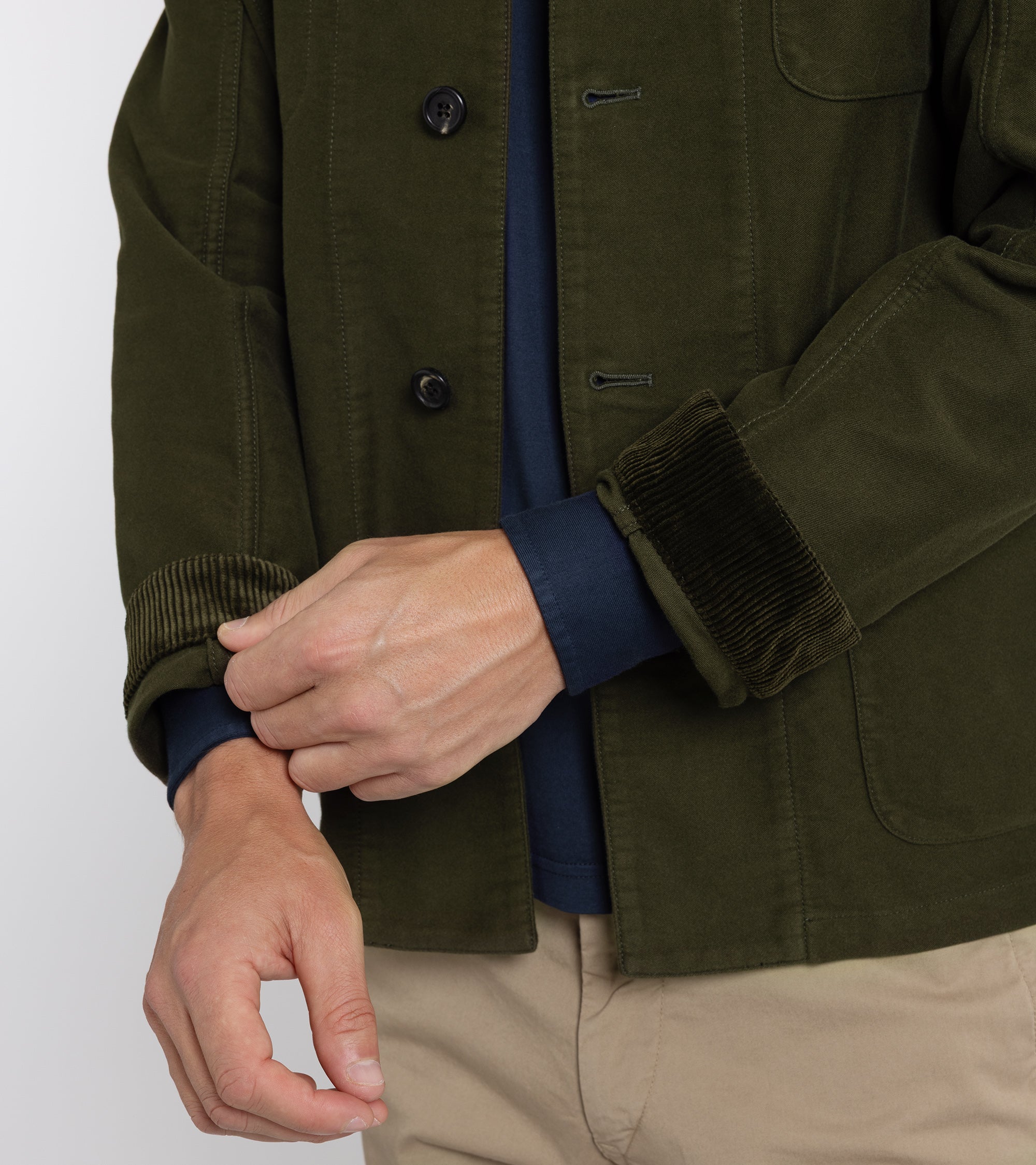 Trunk Coleman Cotton Moleskin Chore Jacket: Olive