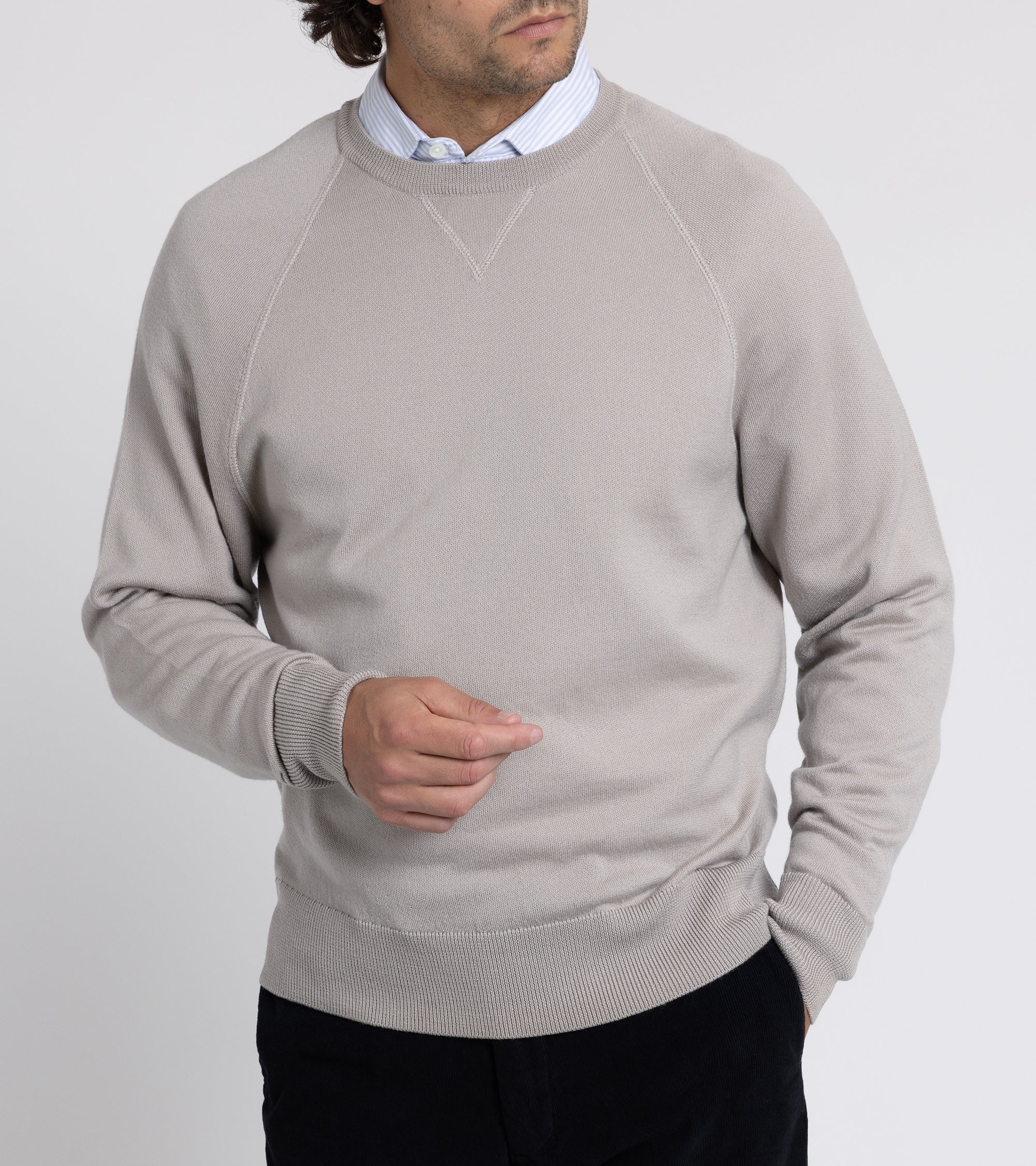 Barena Griego Basilio Merino Knit Sweatshirt: Grey