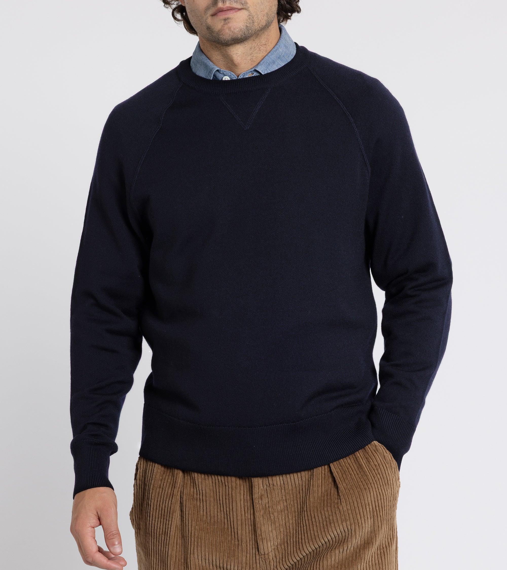 Barena Griego Basilio Merino Knit Sweatshirt: Navy