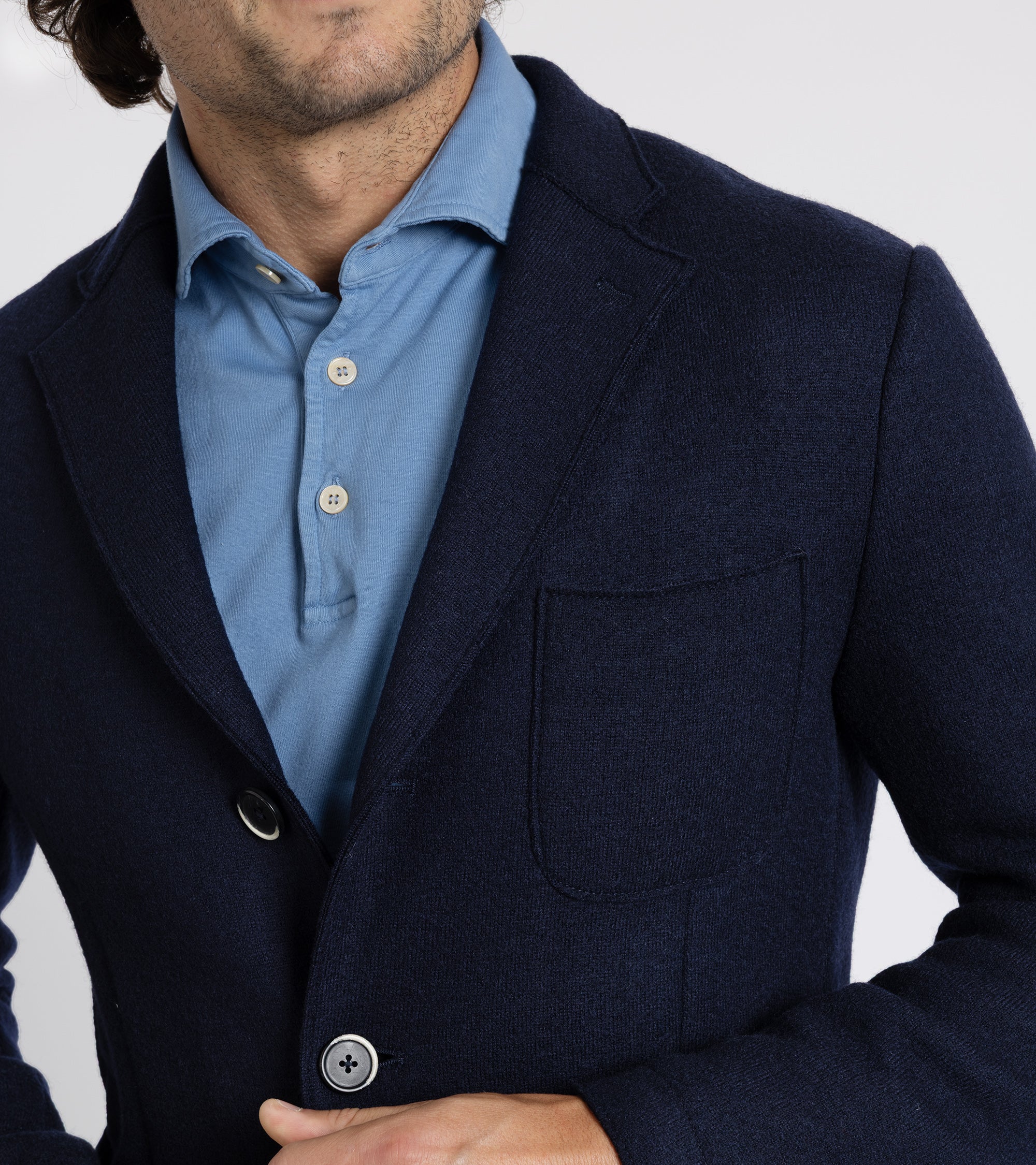 Barena Slanega Lanoso Wool Felt Jacket: Navy