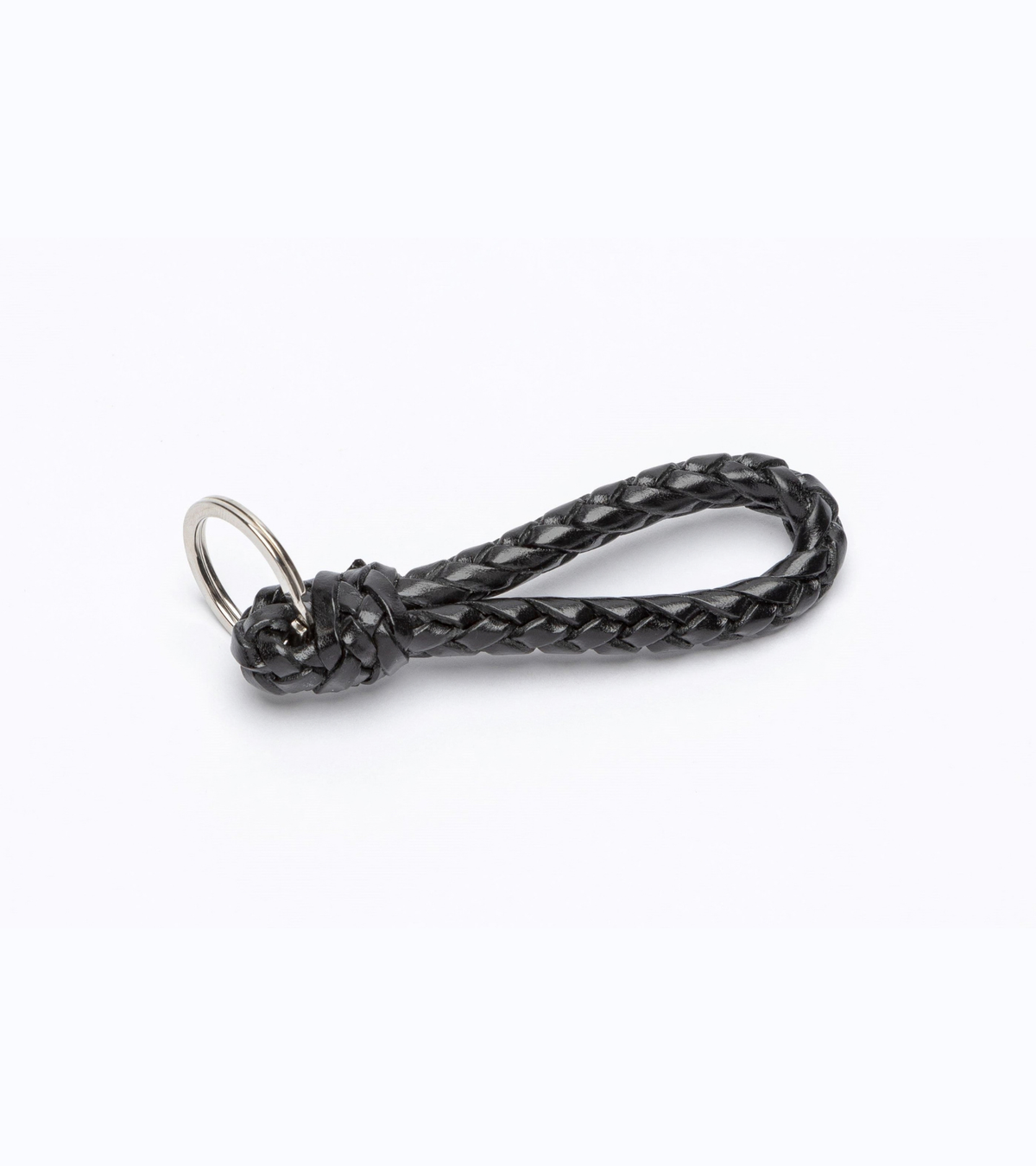Beorma Bridle Leather Plaited Key Fob: Black