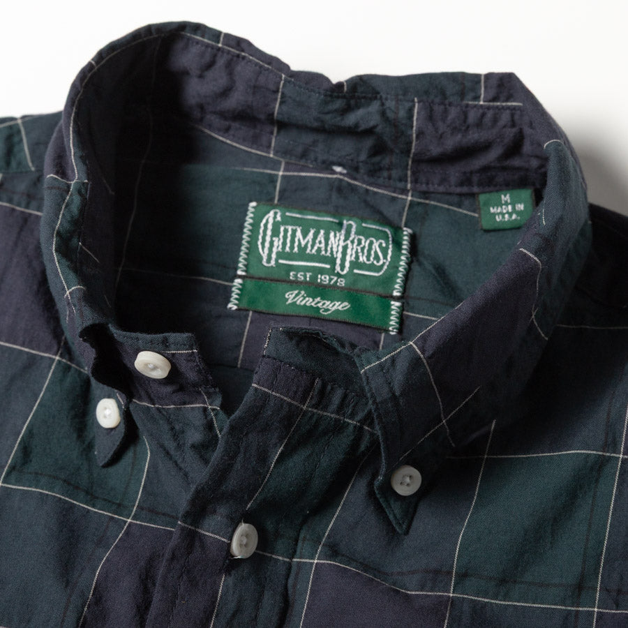 Gitman Vintage Japanese Cotton Check Button Down Shirt: Navy