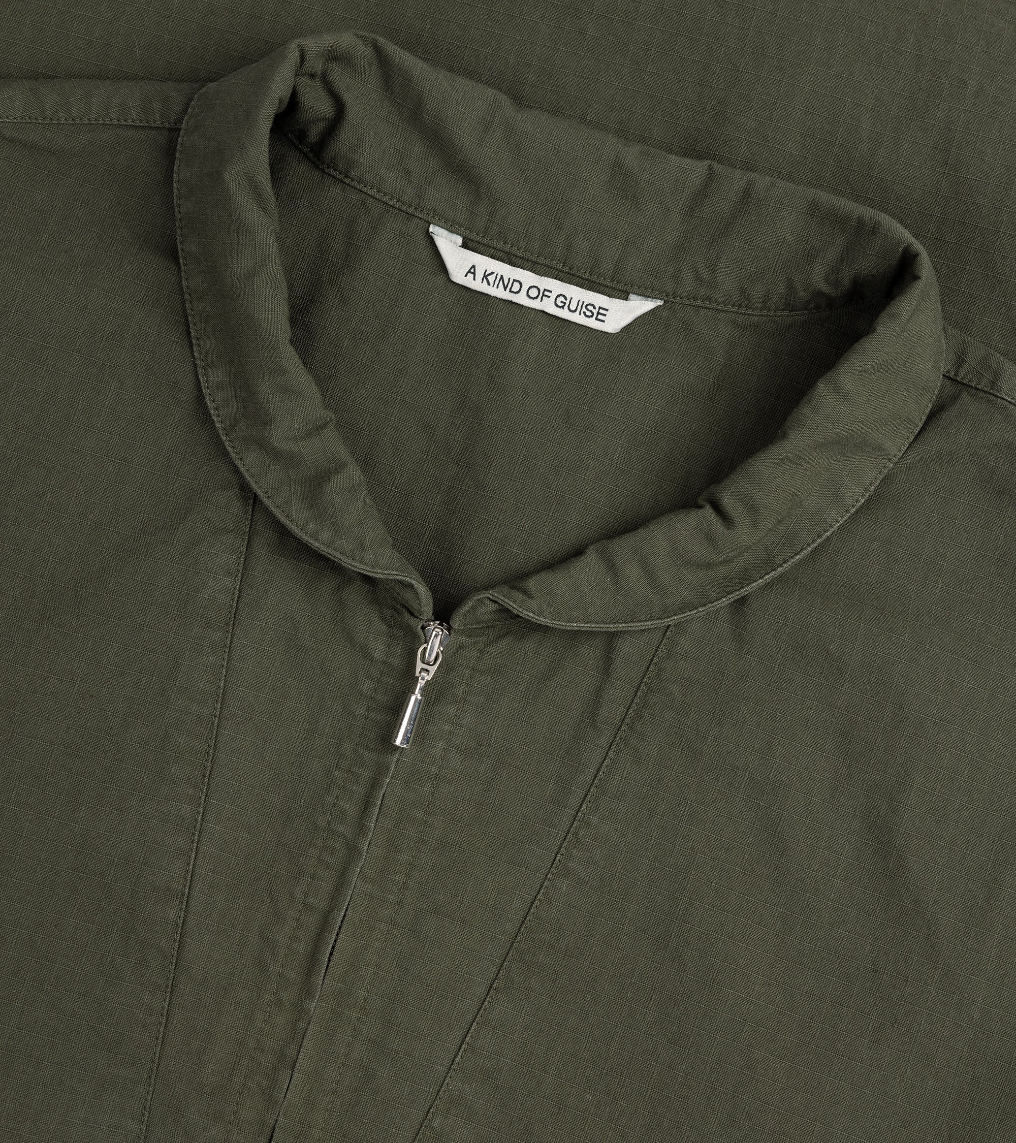 A Kind of Guise Chao Cotton Fishermen's Half Zip Shirt: Dark Woods