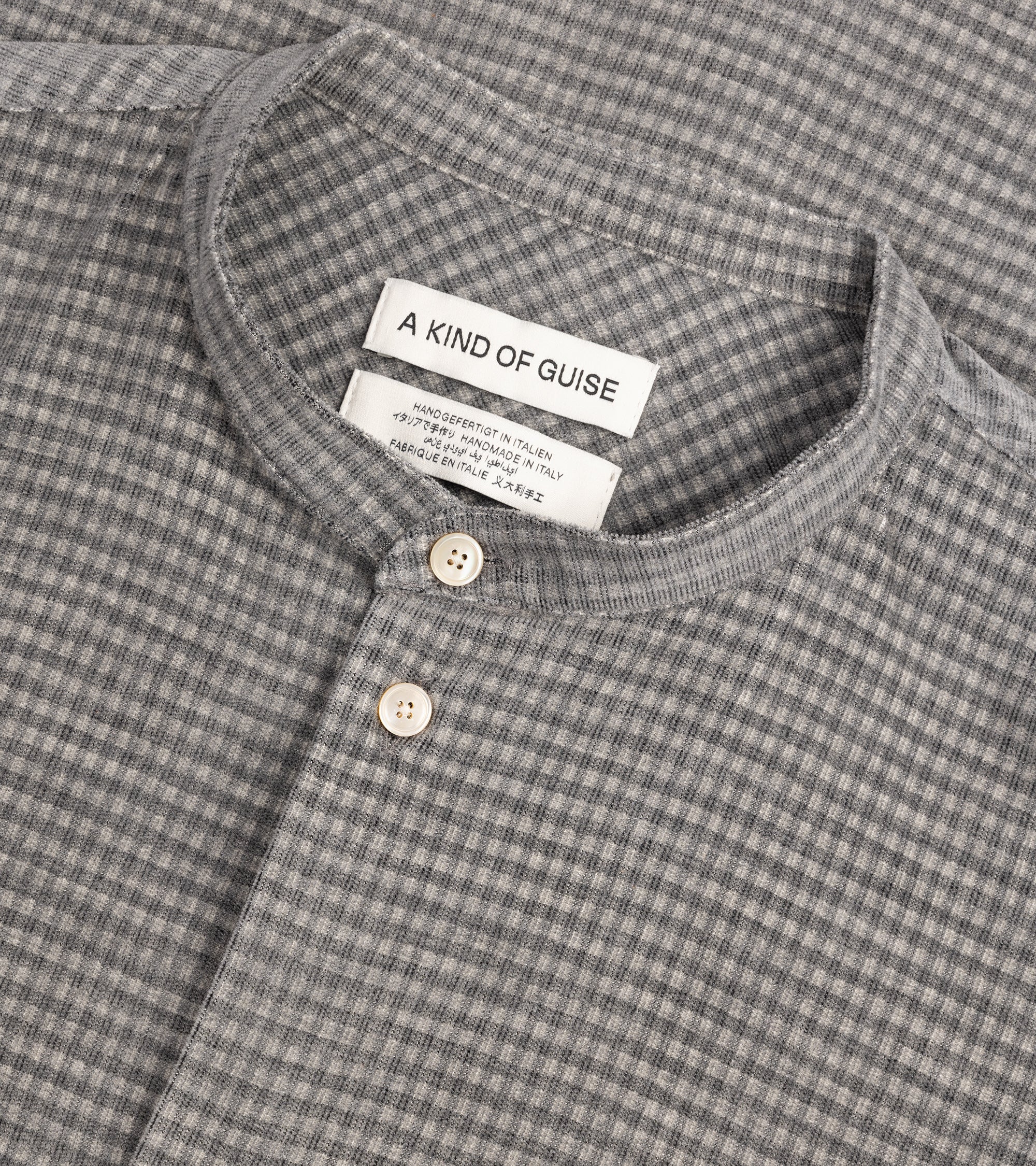A Kind of Guise Seifur Cotton Corduroy Check Shirt: Grey