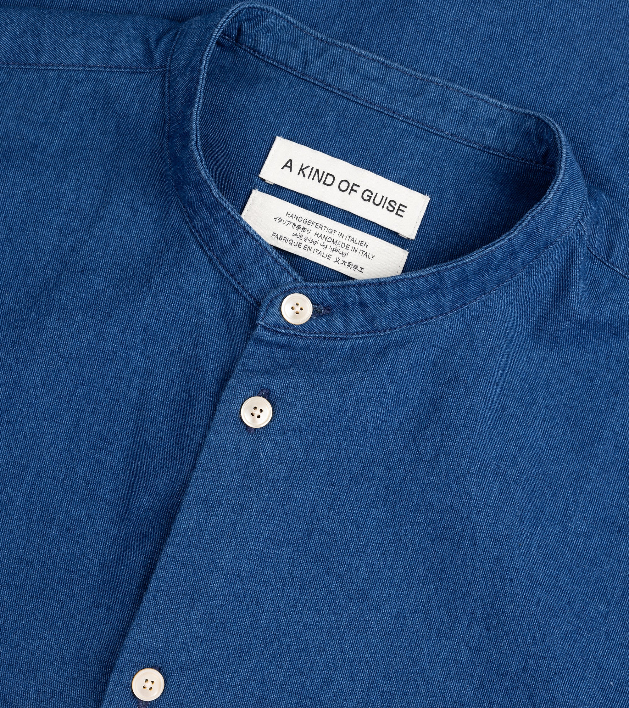 A Kind of Guise Seifur Cotton Shirt: Soft Indigo