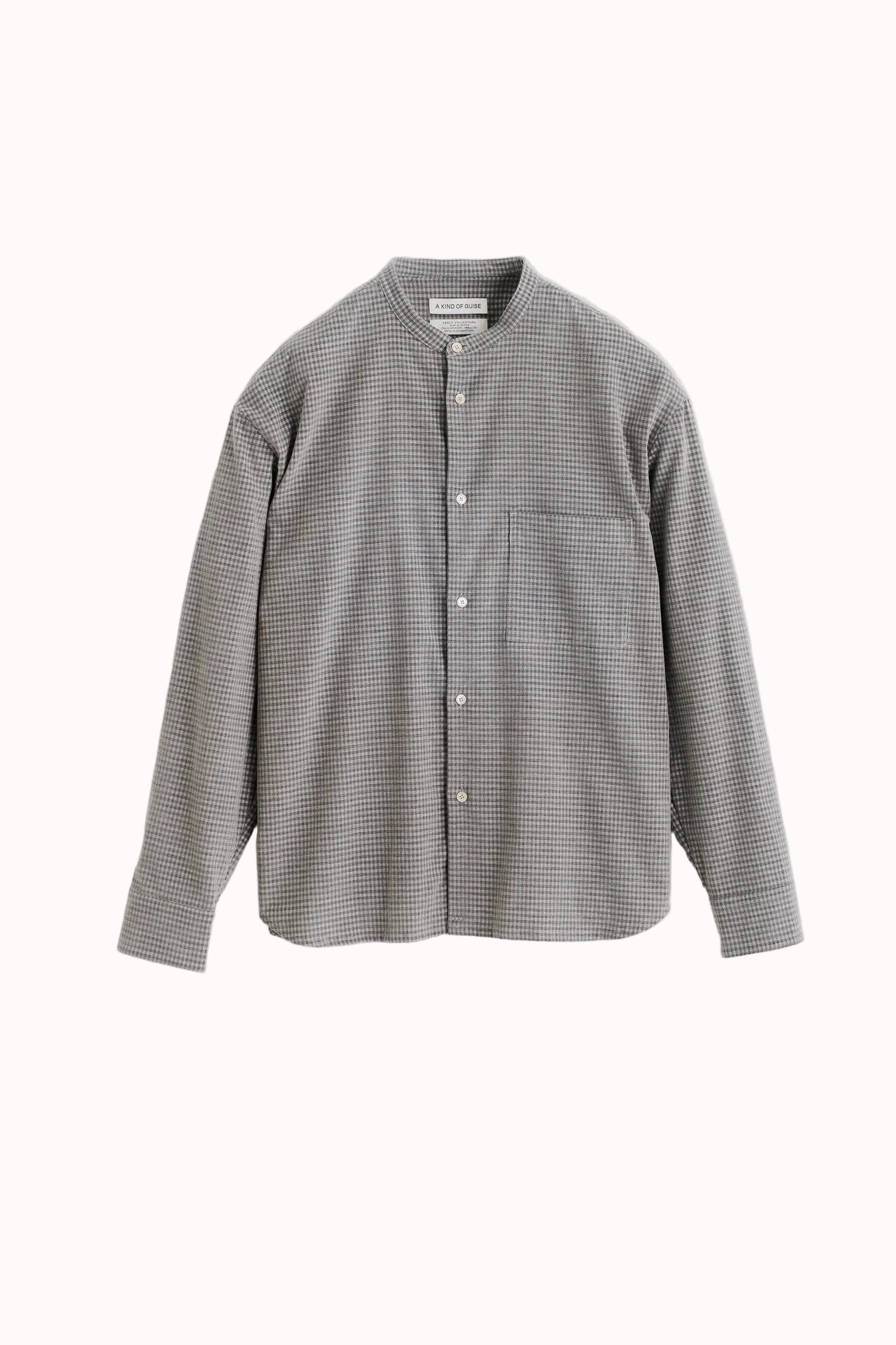 A Kind of Guise Seifur Cotton Corduroy Check Shirt: Grey