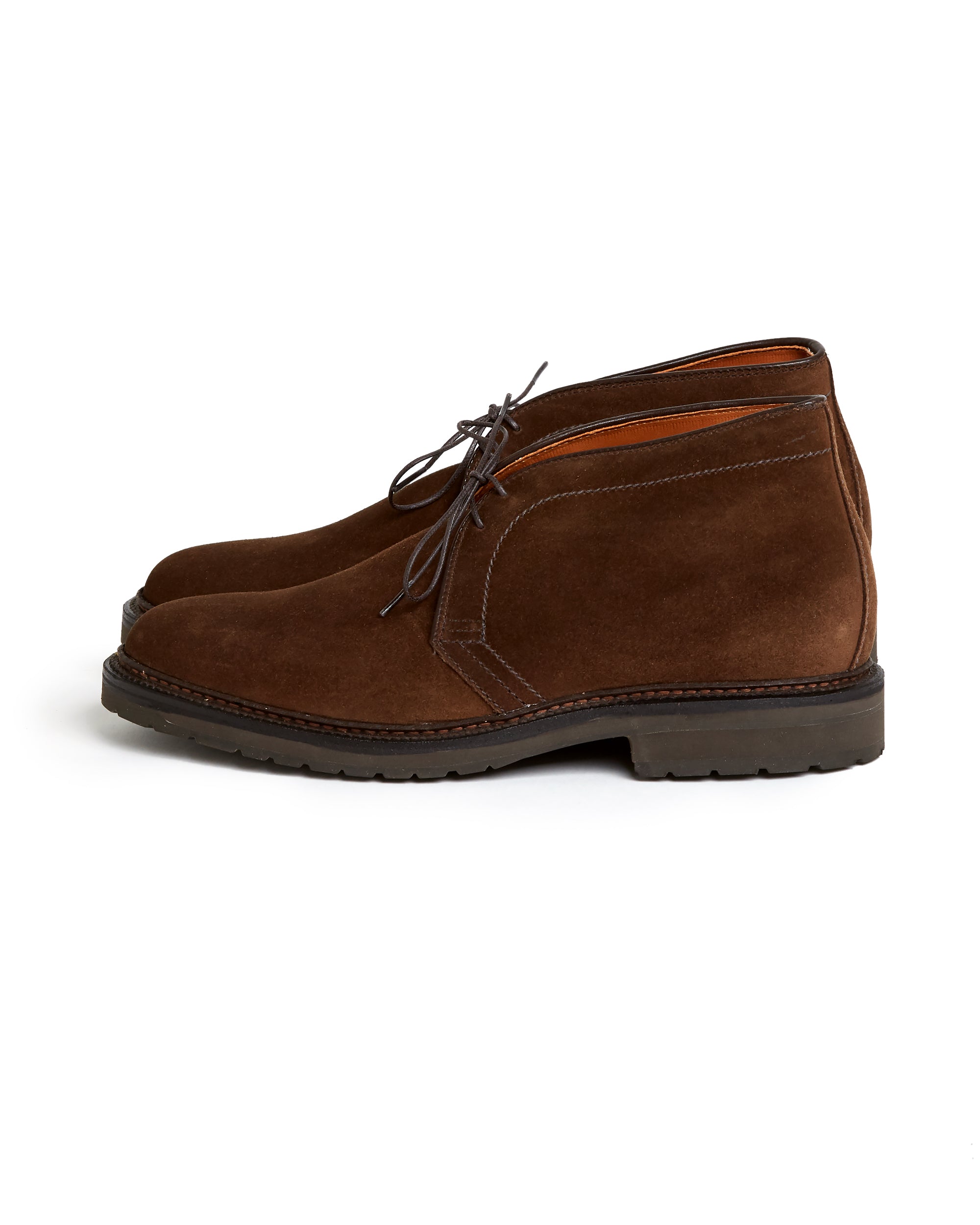 Alden Suede Rubber Soled Chukka: Chocolate 1597L