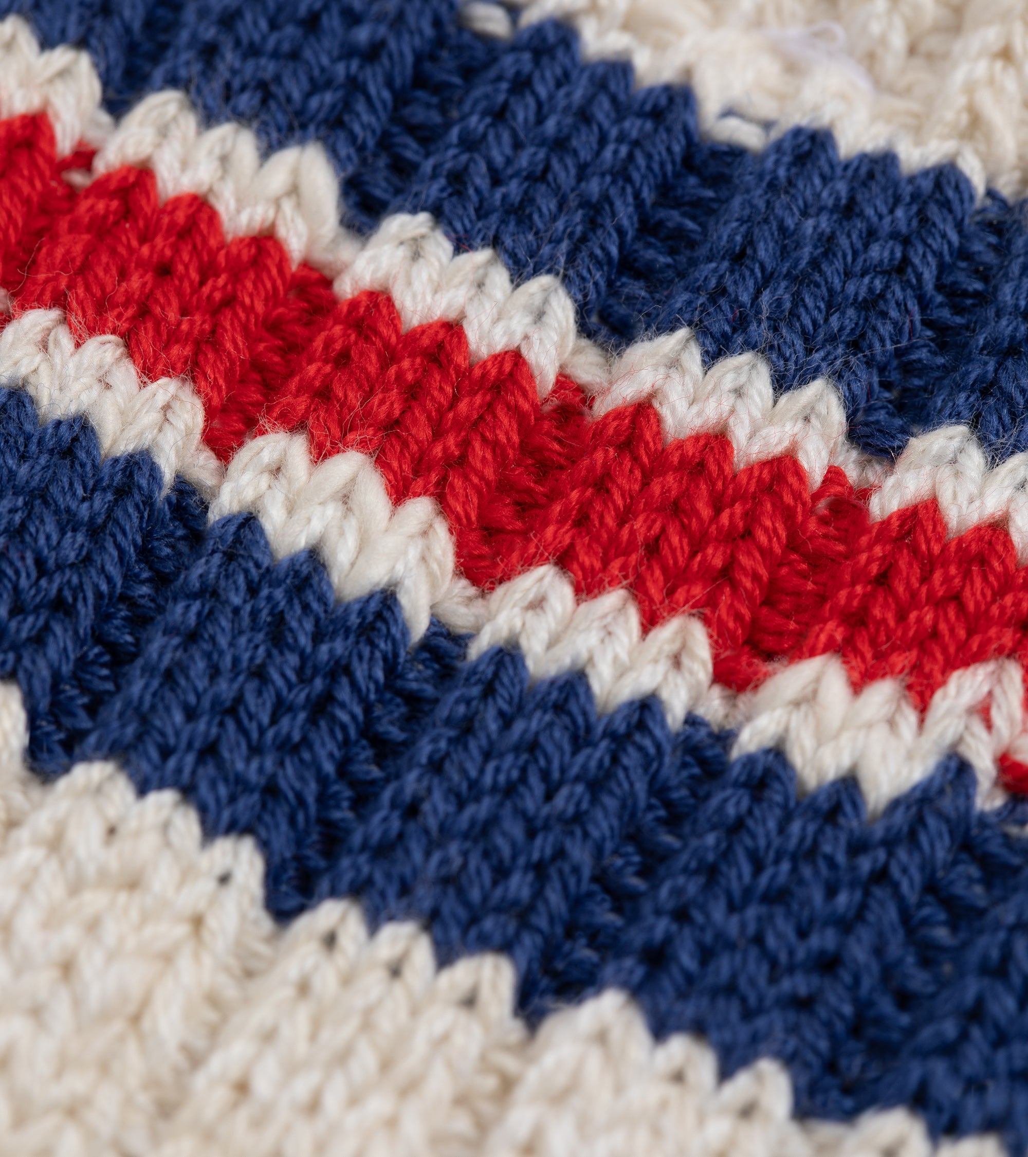 Anonymous Ism 3 Line Slub Q Socks: Off White/Blue/Red