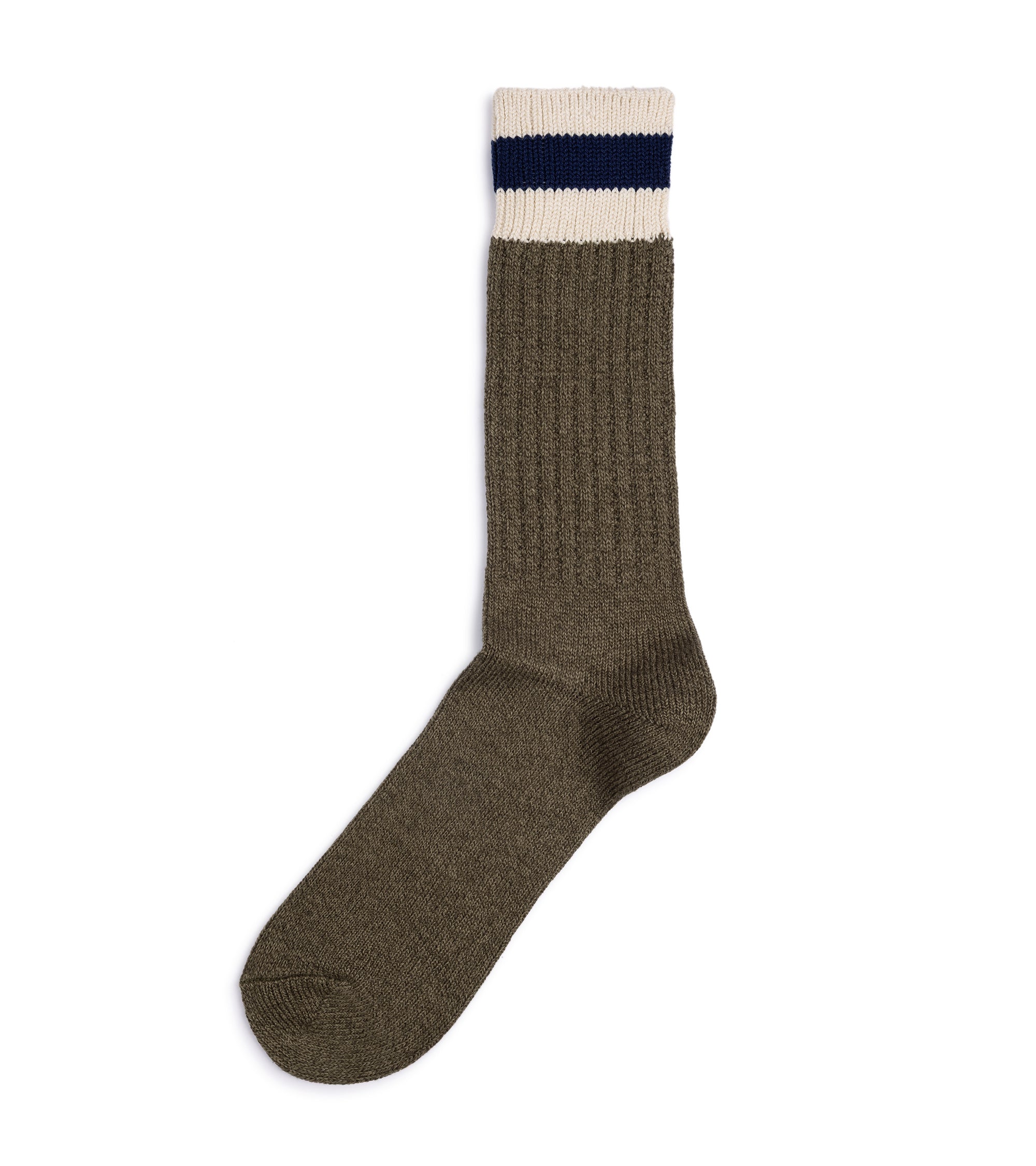 Anonymous Ism Tuck Cuff Stripe Crew Socks: Moss