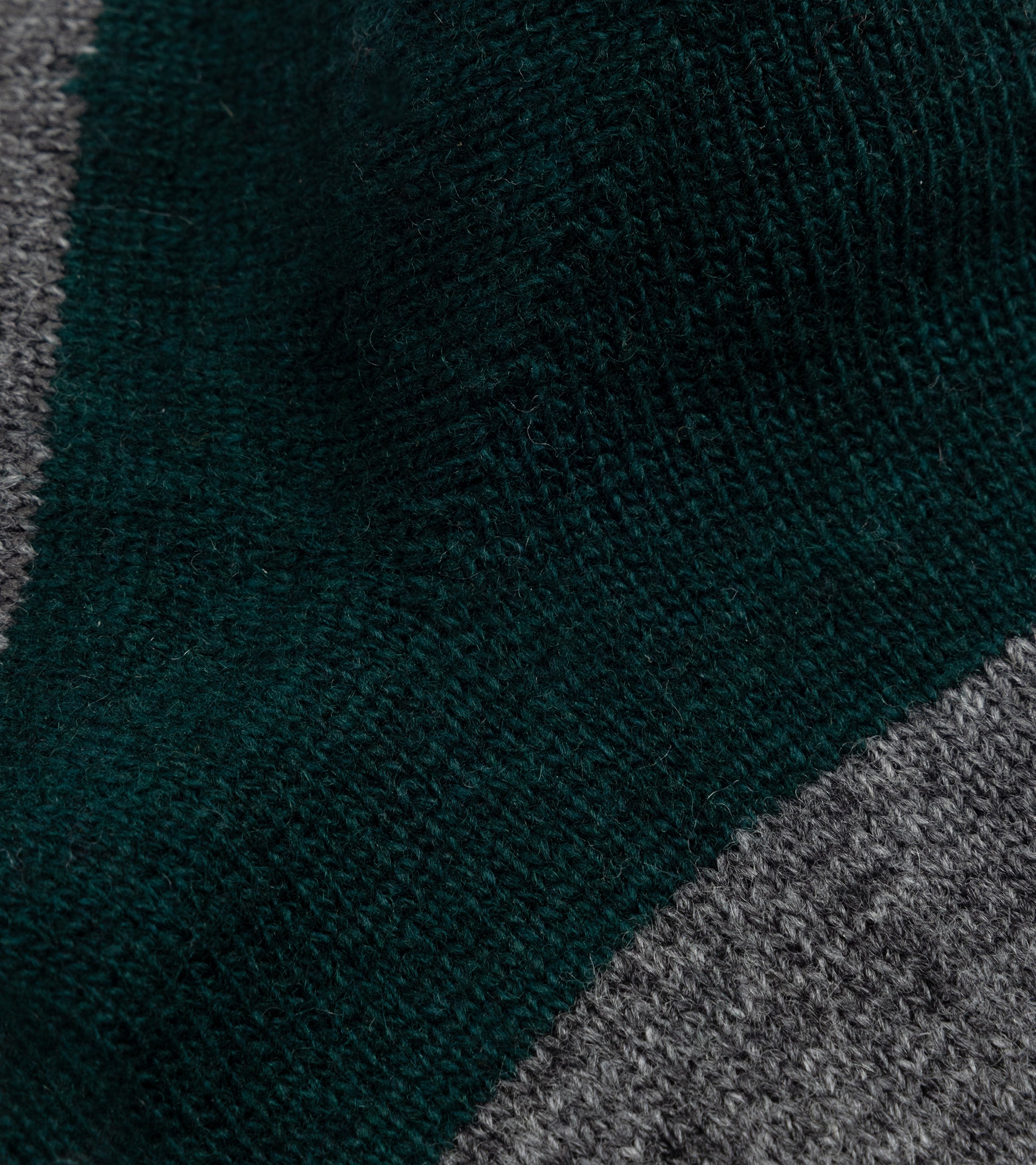 Anonymous Ism Wool Cashmere Stripe Crew Socks: Moss