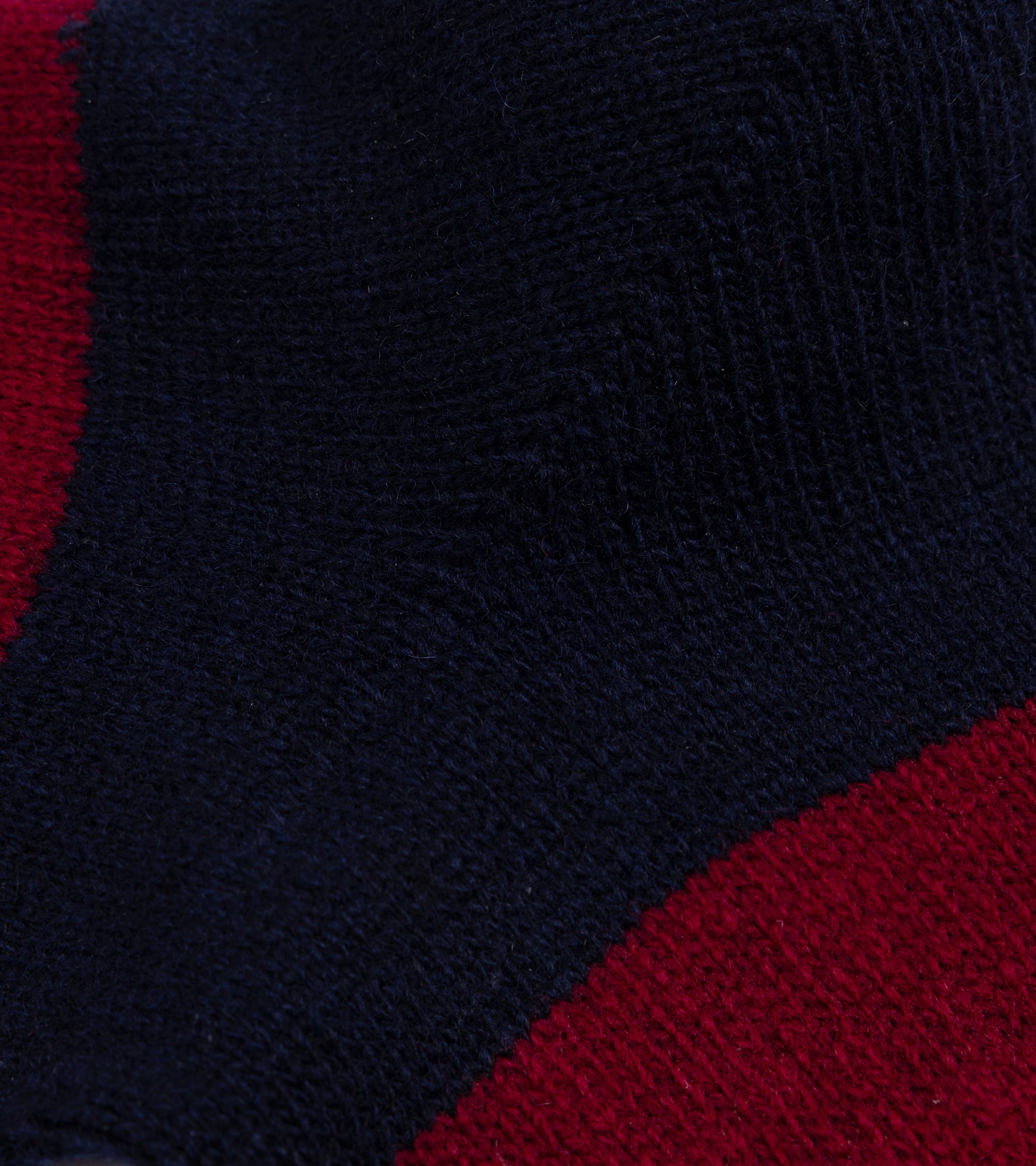Anonymous Ism Wool Cashmere Stripe Crew Socks: Navy