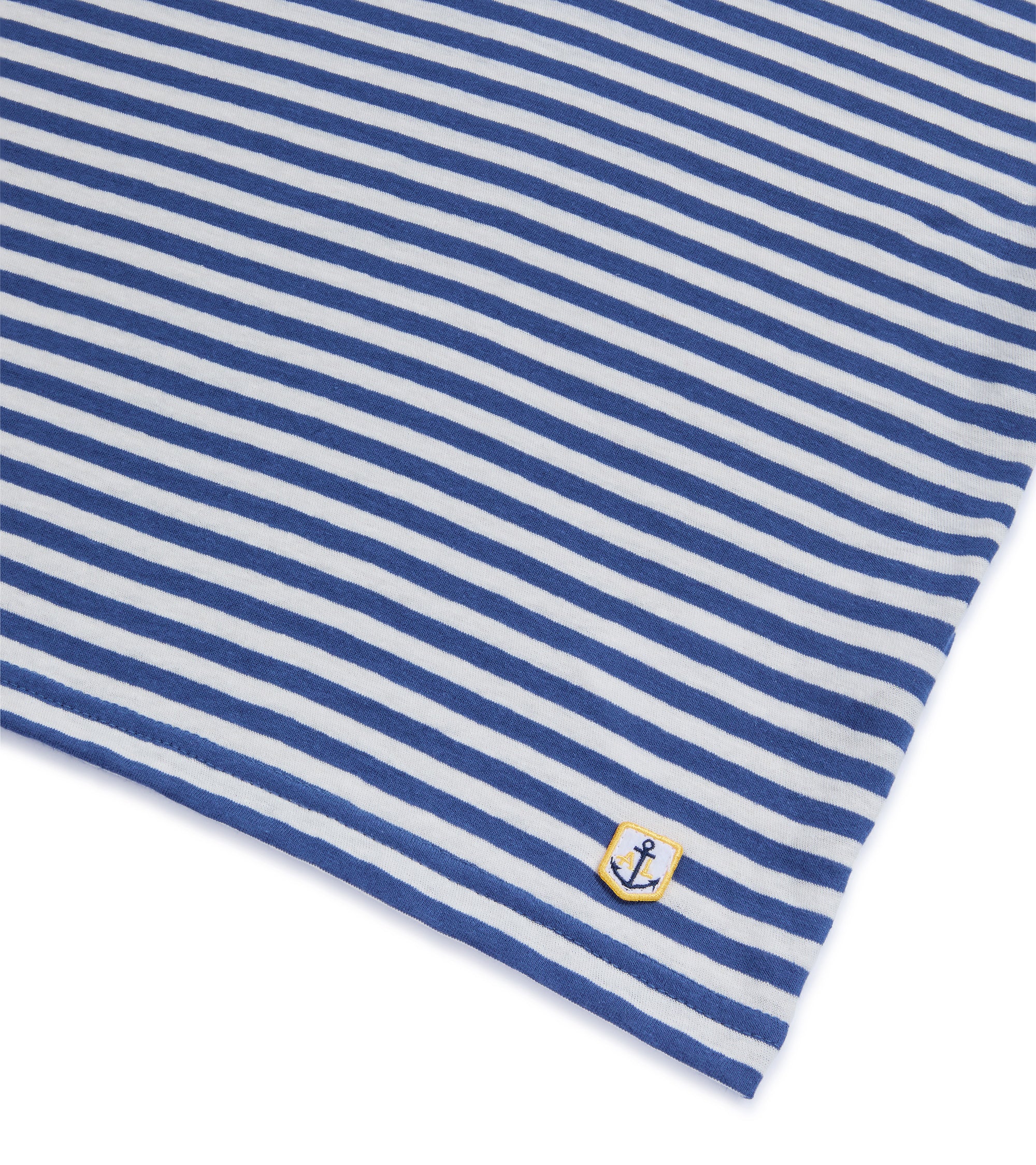 Armor Lux Cotton Linen Striped T-Shirt: Marine Blue