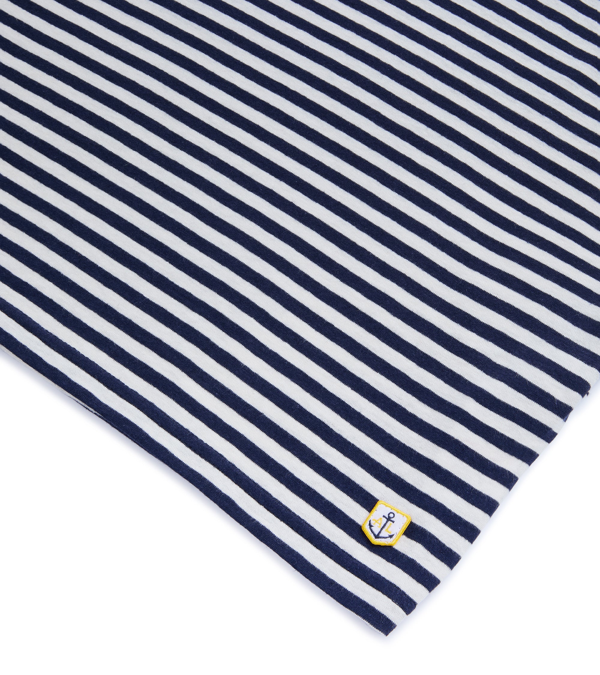 Armor Lux Cotton Linen Striped T-Shirt: Navy
