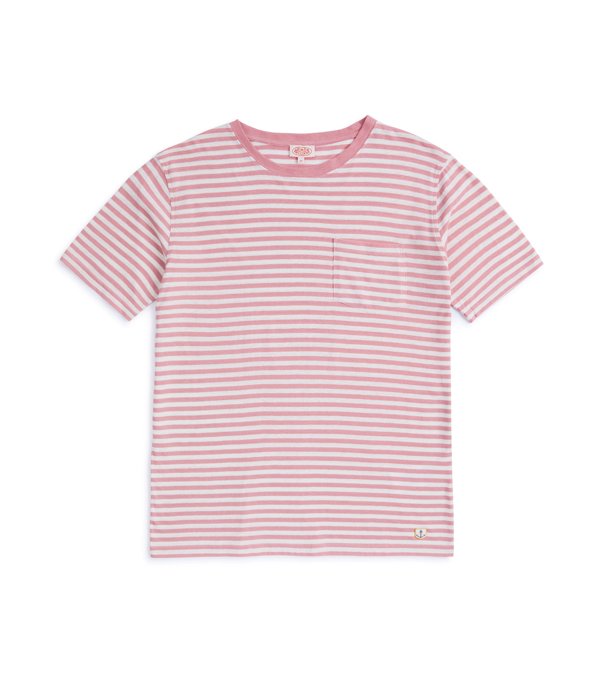 Armor Lux Cotton Linen Striped T-Shirt: Red