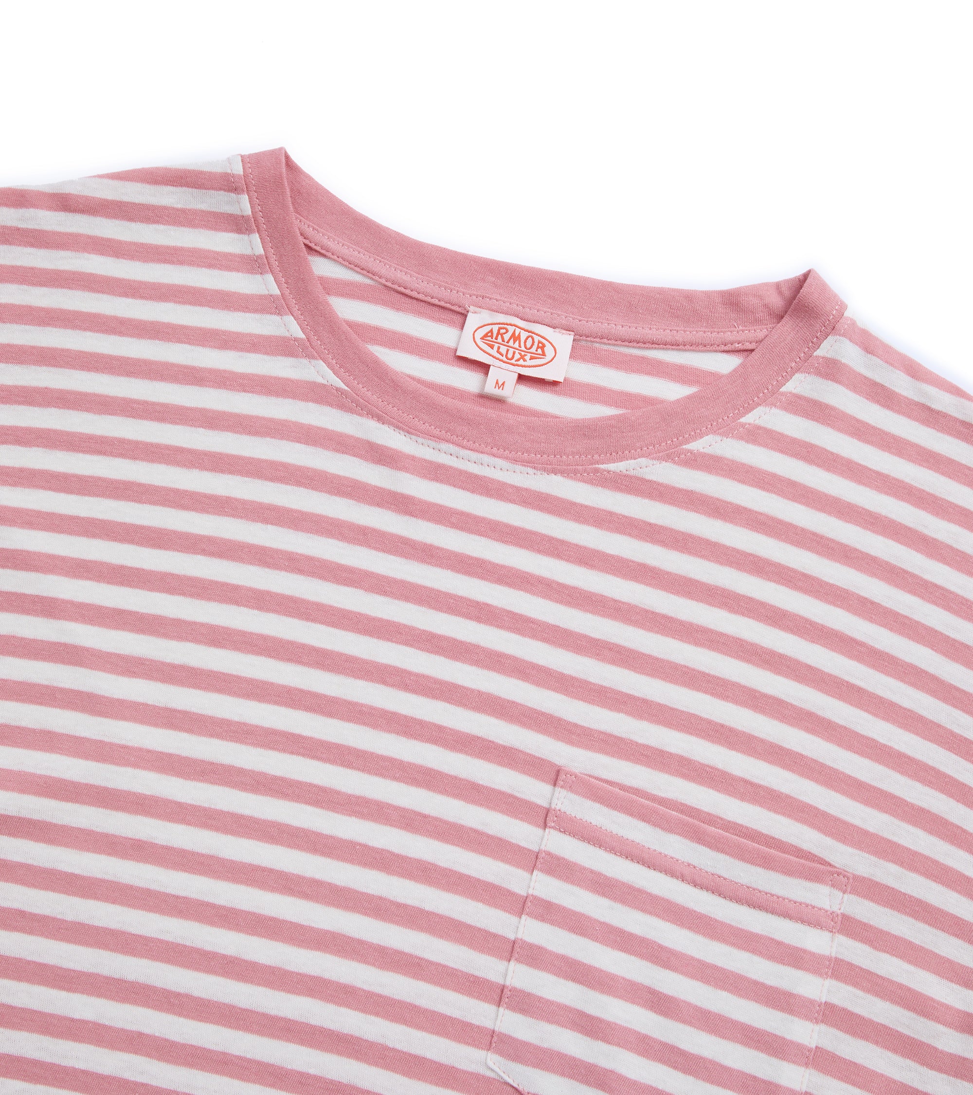 Armor Lux Cotton Linen Striped T-Shirt: Red