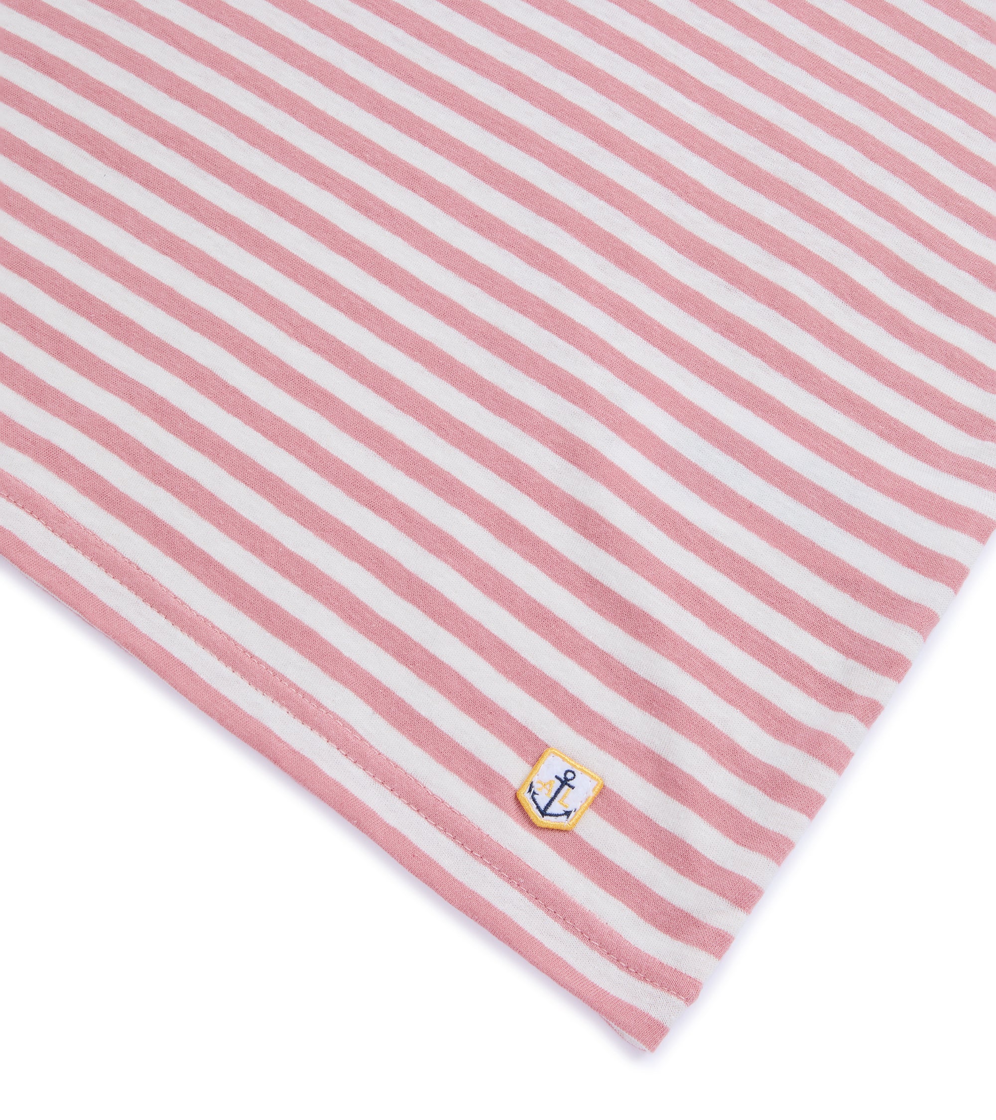Armor Lux Cotton Linen Striped T-Shirt: Red