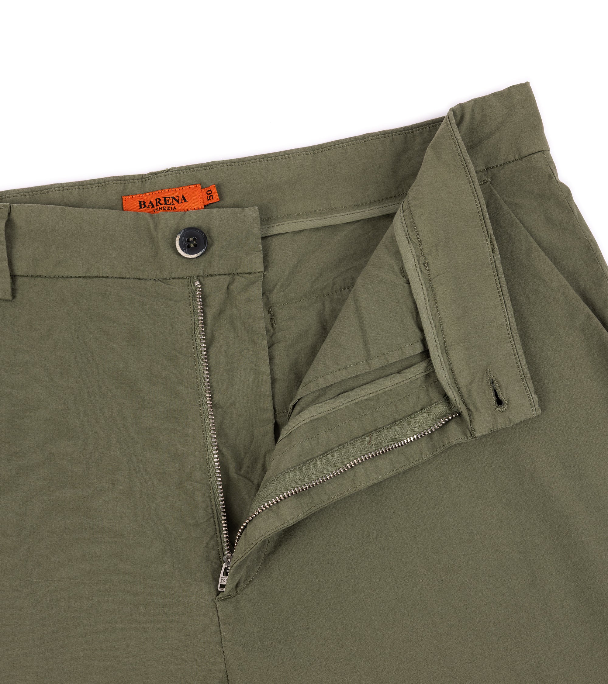 Barena Canasta Pavion Cotton Chino Trousers: Olive