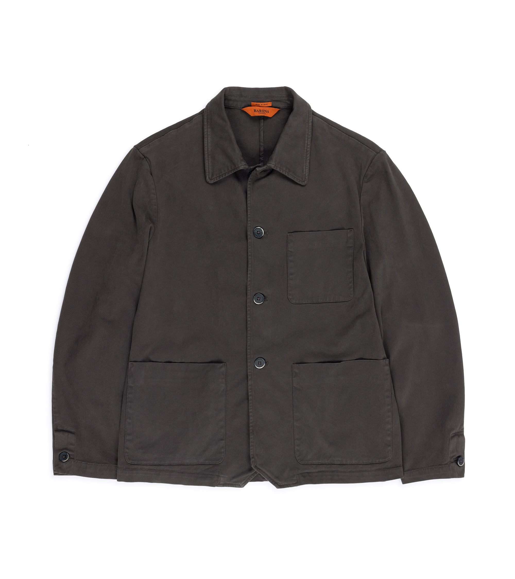 Barena Visal Mante Cotton Twill Overshirt: Brown