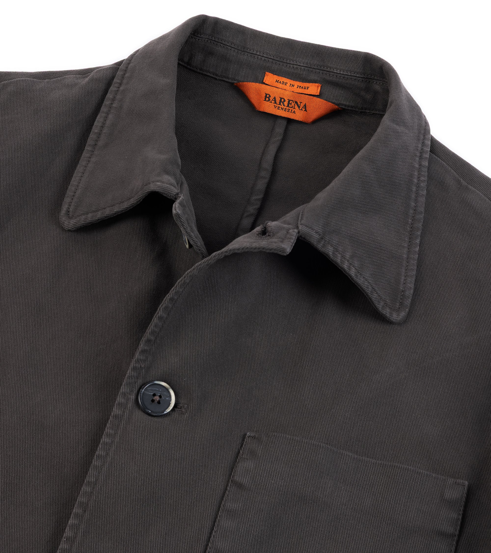 Barena Visal Mante Cotton Twill Overshirt: Brown
