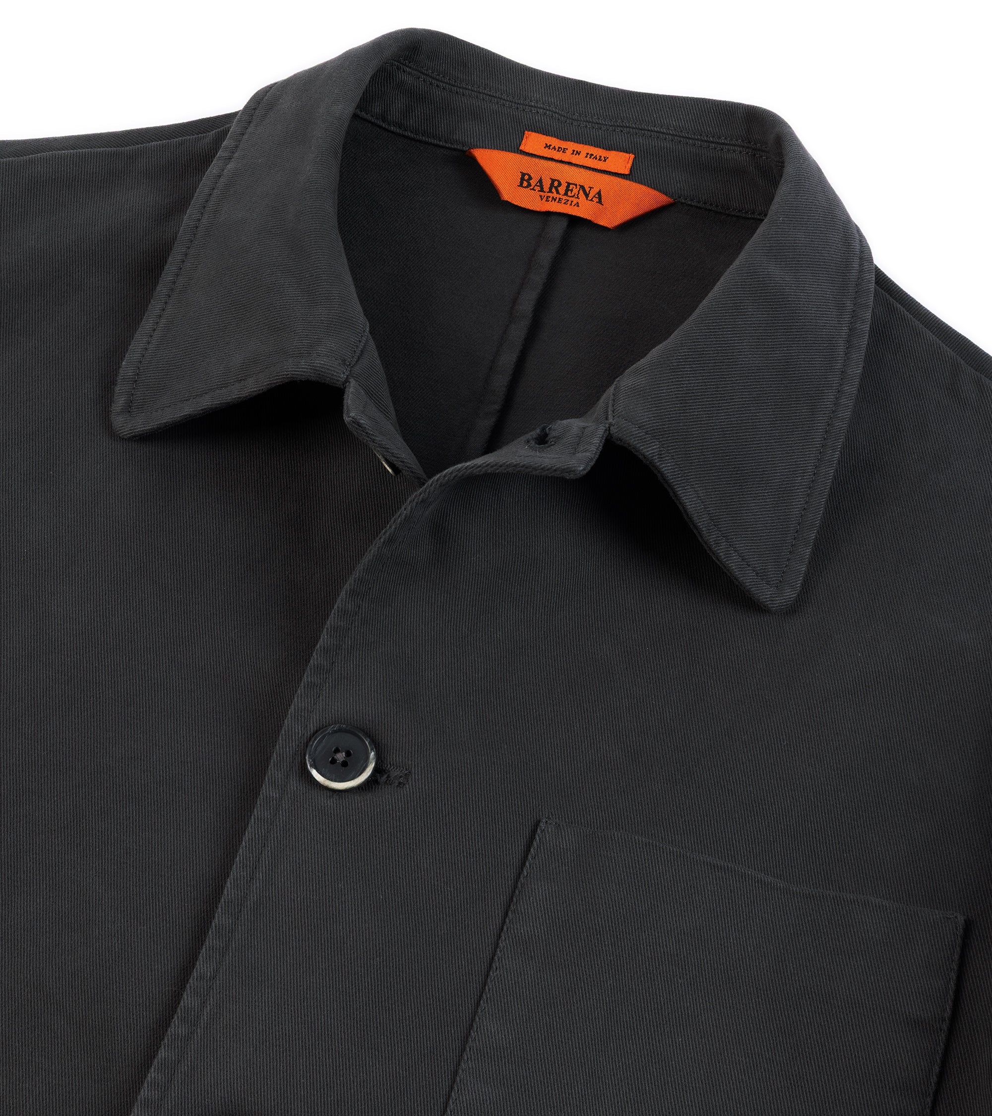Barena Visal Mante Cotton Twill Overshirt: Lead