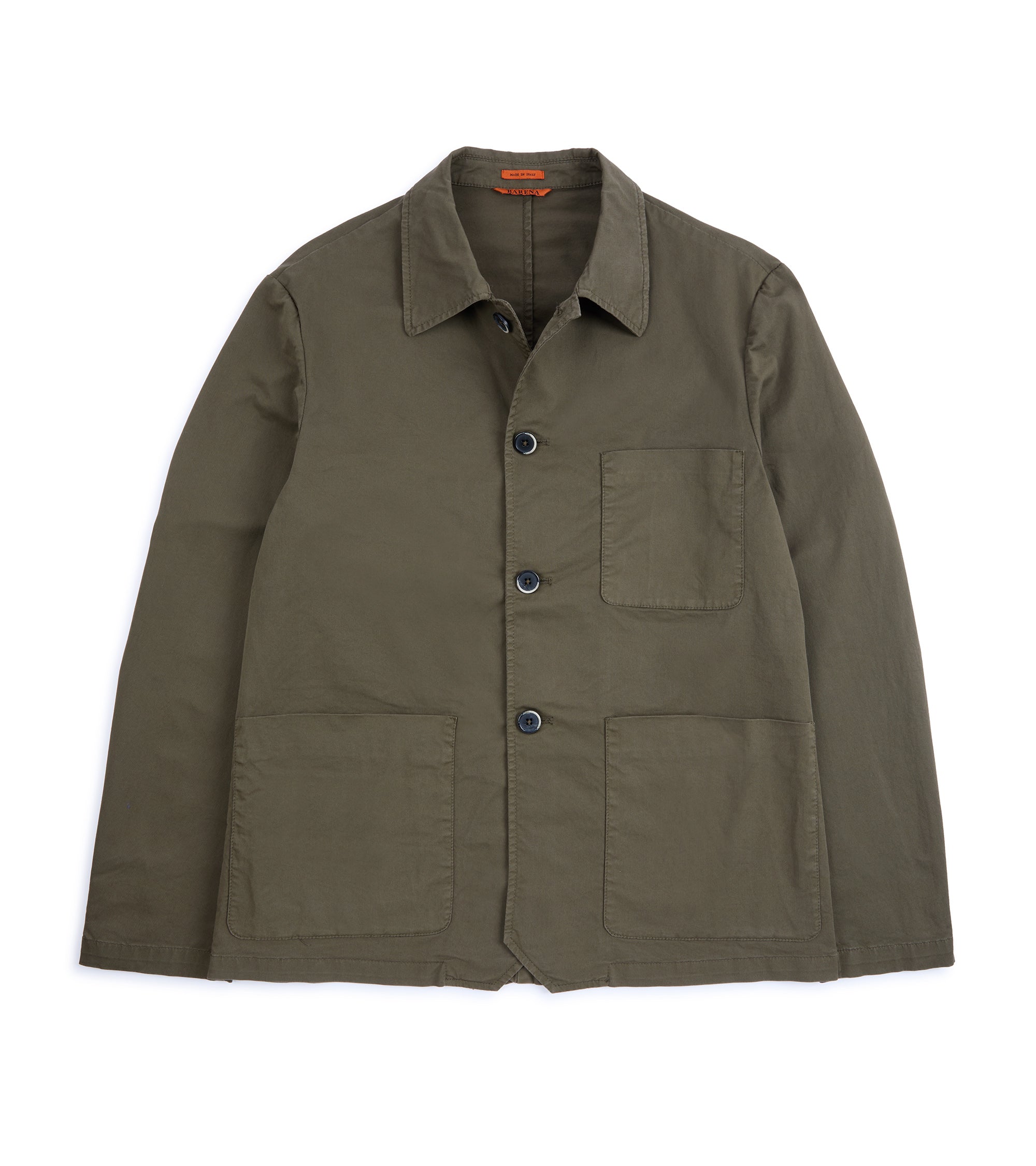 Barena Visal Trevo Cotton Twill Shirt Jacket: Army