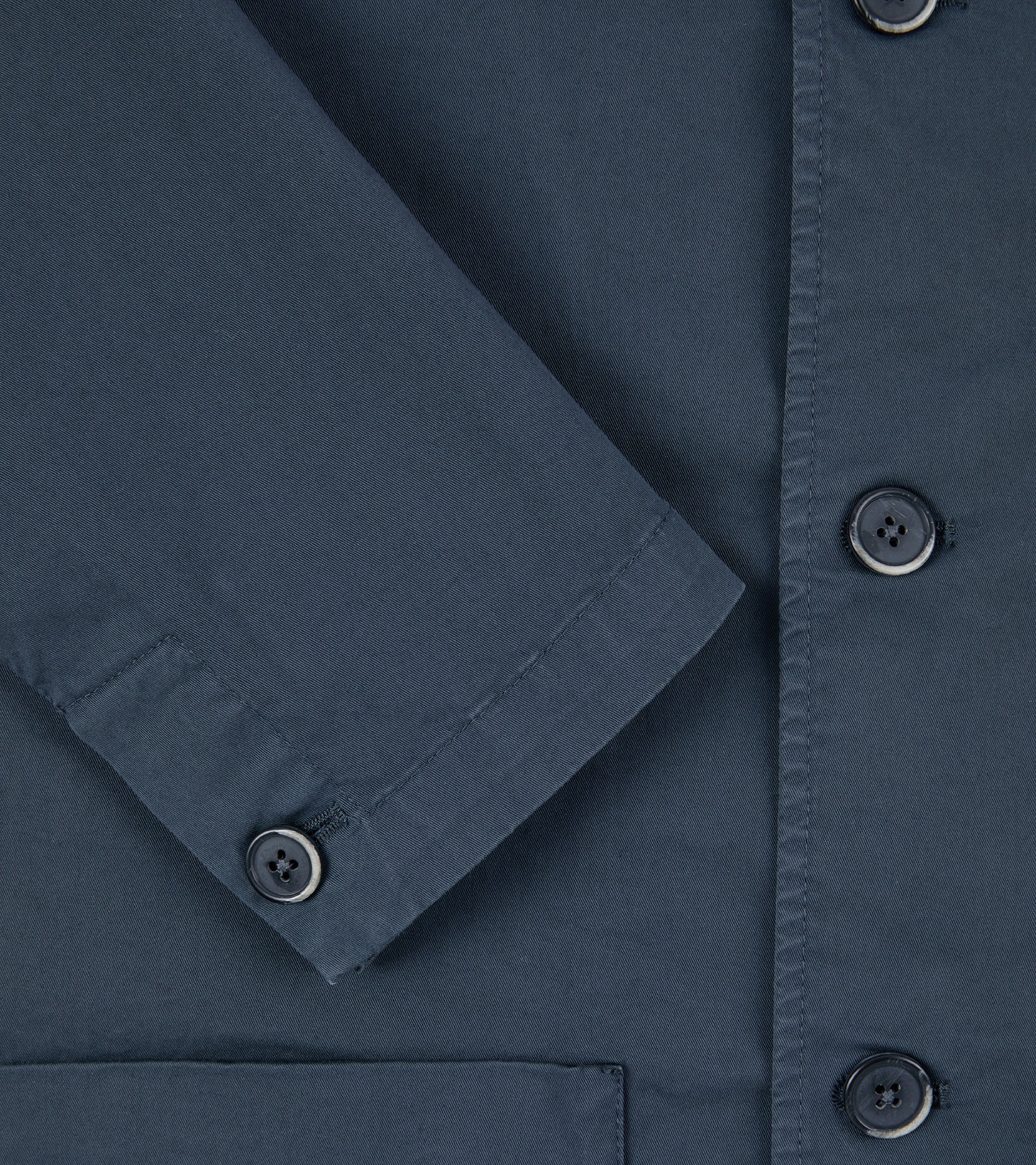 Barena Visal Trevo Cotton Twill Shirt Jacket: Navy