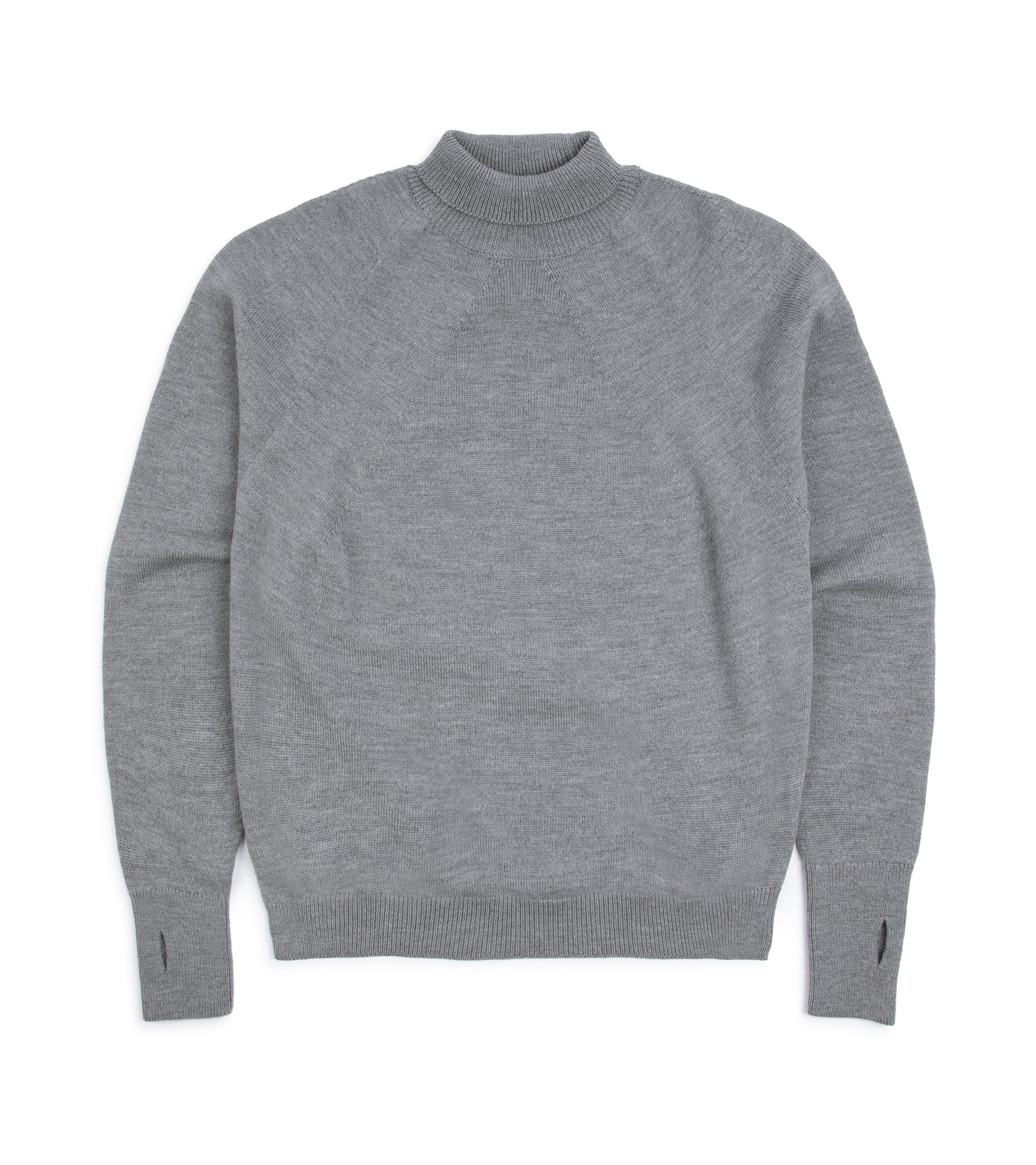 Batoner Light Wool Signature Turtle Neck Sweater: Grey