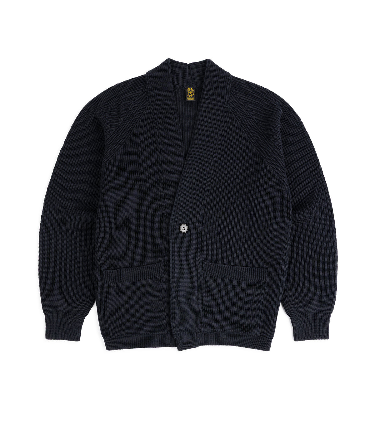 Batoner Signature Knit Wool Button Cardigan: Navy