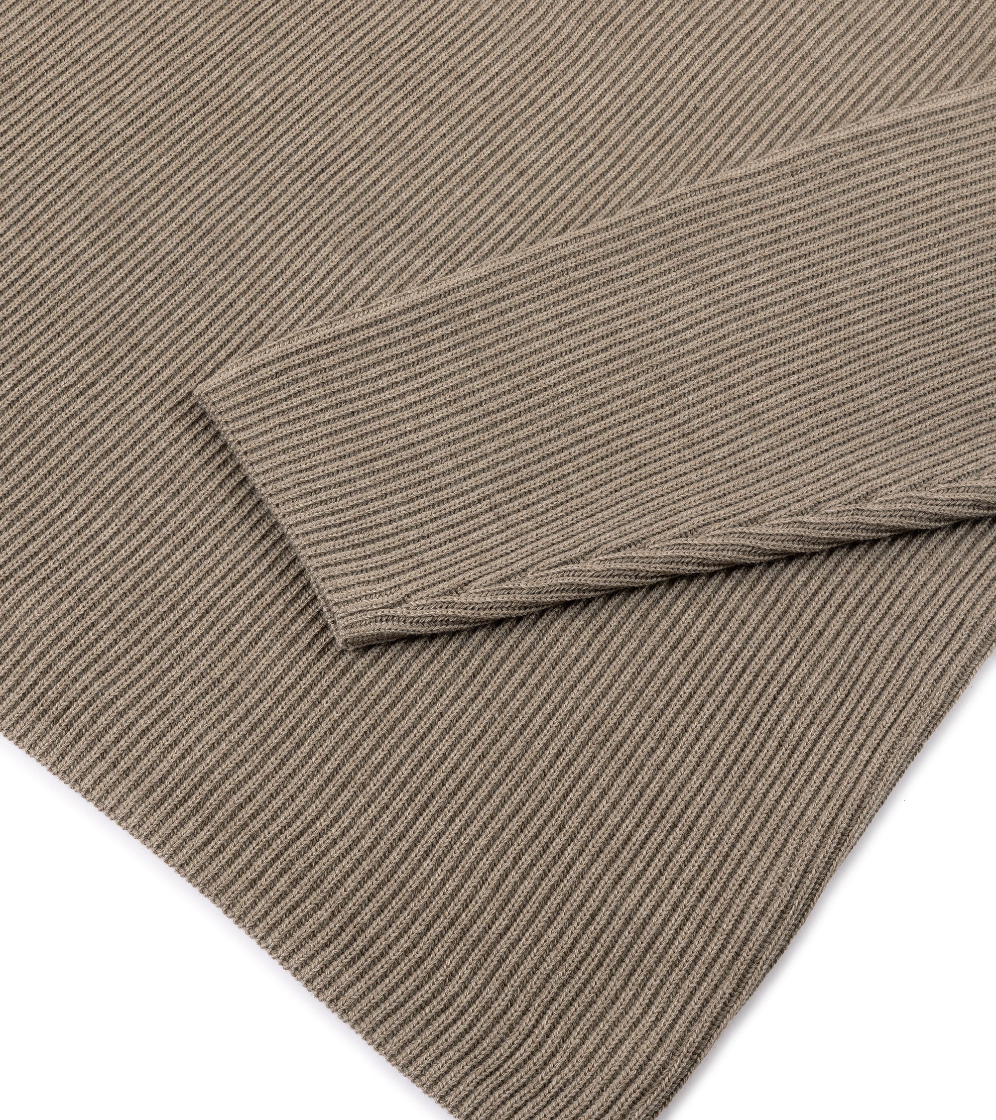 Batoner Solid Wool Rib Crew Neck Sweater: Melange Brown