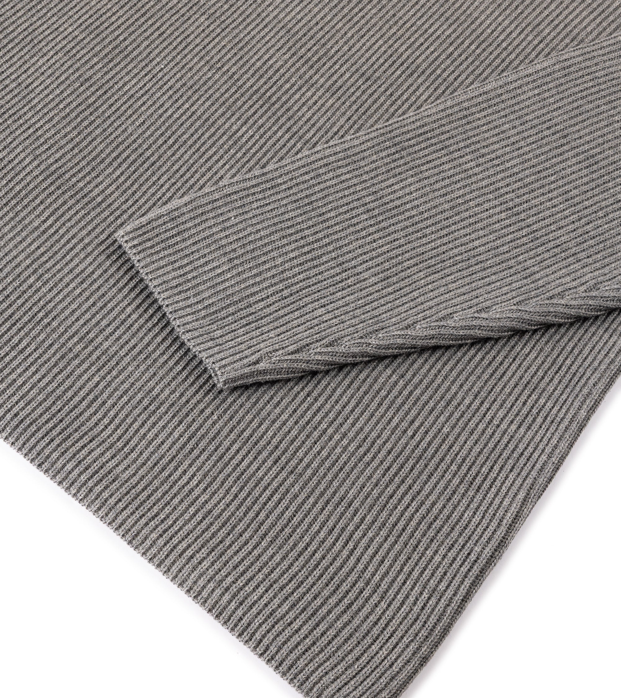 Batoner Solid Wool Rib Half Zip Sweater: Grey