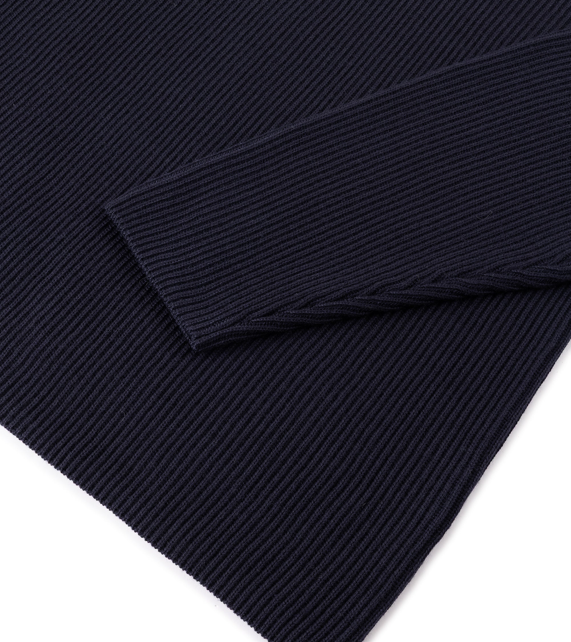 Batoner Solid Wool Rib Half Zip Sweater: Navy
