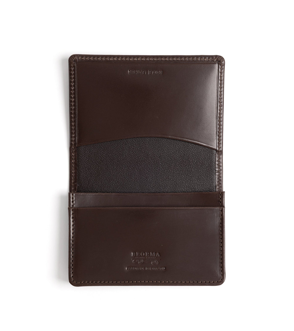 Beorma Bridle Leather Business Card Case in dark brown, additional view